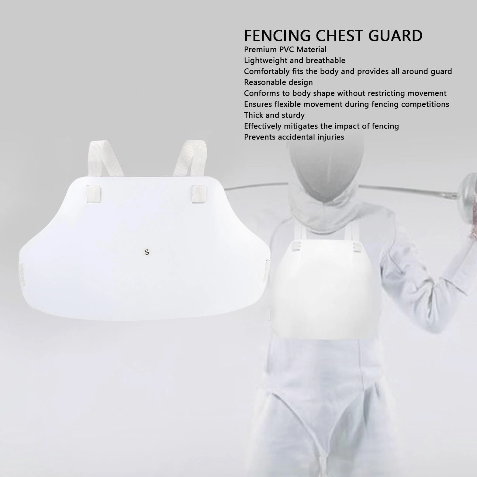 Tbest Protector de Pecho de Esgrima, Correa Ajustable, Plastrón, para Fútbol, Béisbol, Rugby