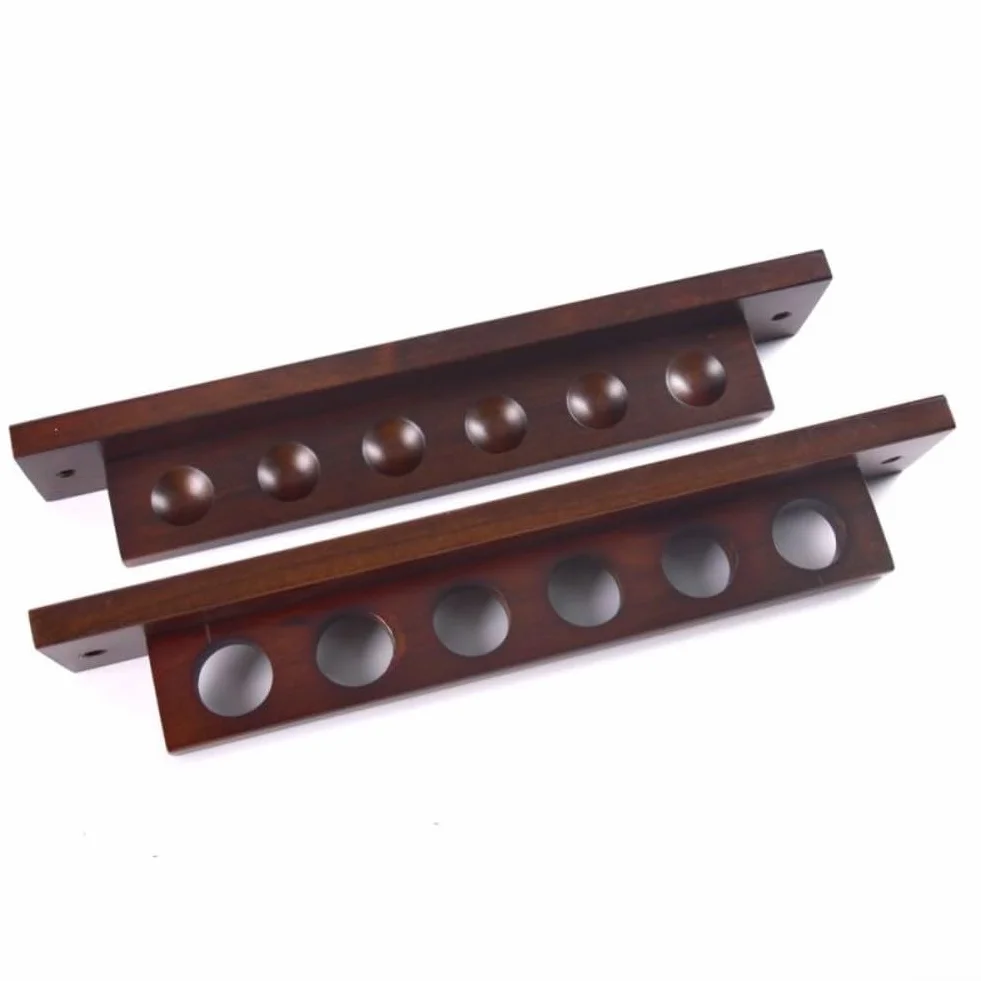 QOXEZY Soporte de madera para tacos de billar montado en la pared, rojo vino