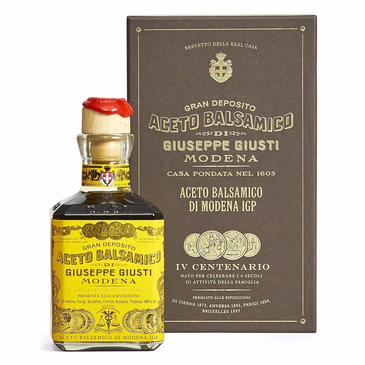 Giusti - Vinagre Balsámico de Modena 4 Medallas de Oro - 250ml Cubica