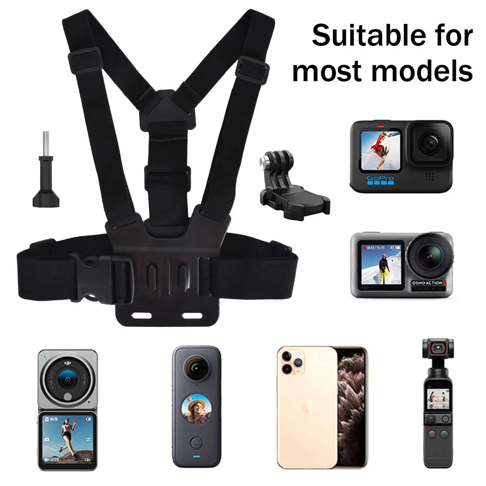 Cinturón de Pecho Universal para Teléfono con Cámara, Compatible con GoPro