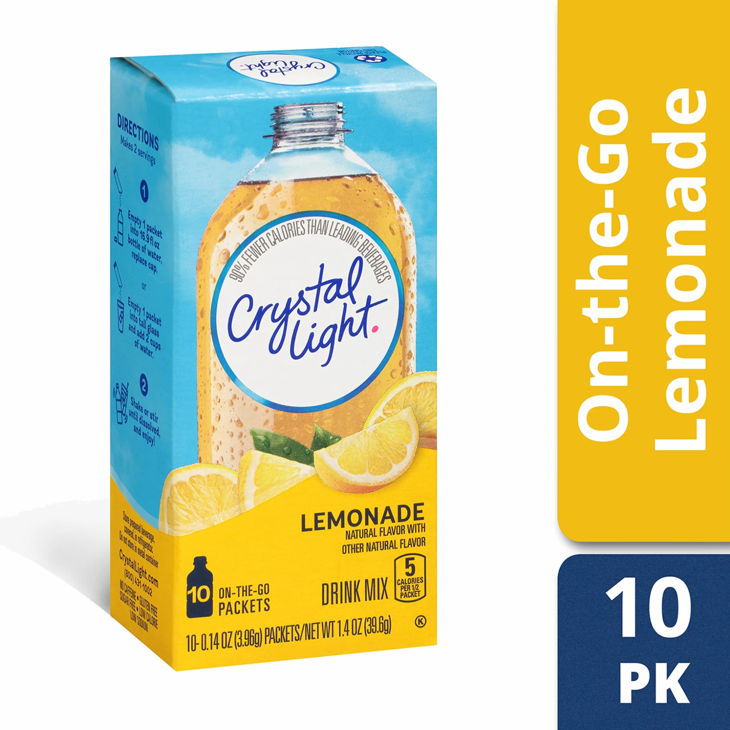 Crystal Light Lemonade, 10 On-the-Go Packets Pack of 4