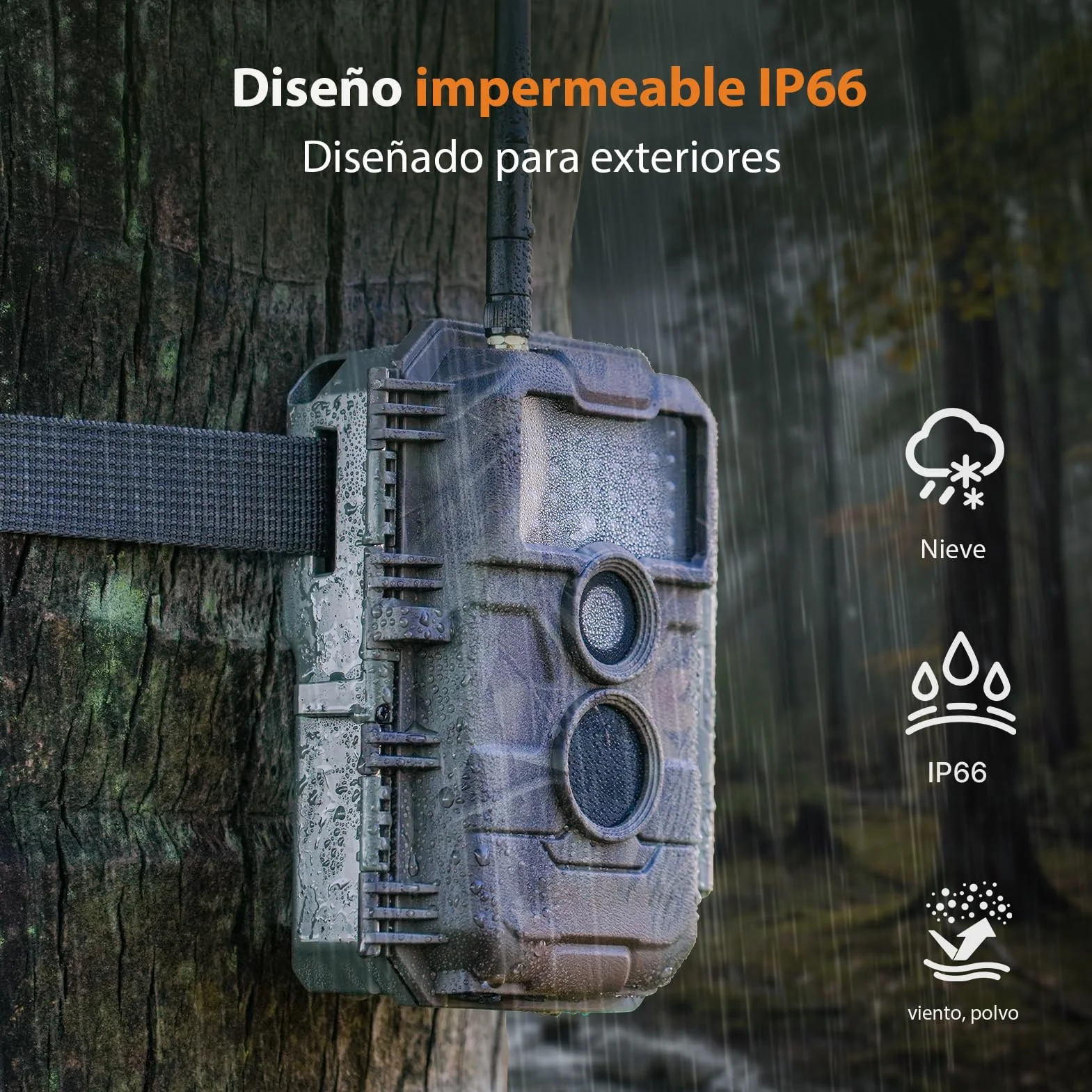 GardePro E6 Câmaras de Caça WiFi con Antena y App 48MP 1296P H.264 Vidéo, Camara Fototrampeo con Alcance de Visión Nocturna de 25m y Amplio Campo de Visión de 110°