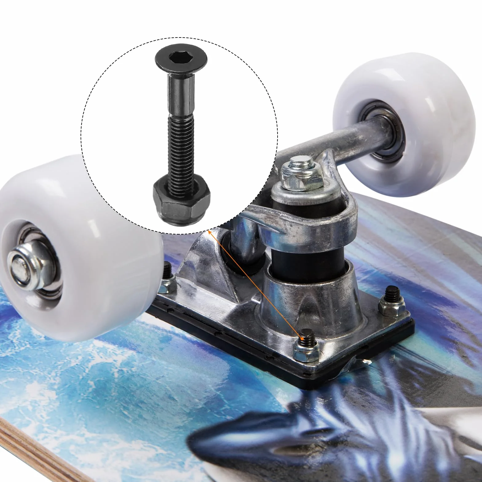 PATIKIL Set de Pads Elevadores y Tornillos para Skateboard, 6mm Goma, 2 Paquetes con 8 Tornillos, Negro