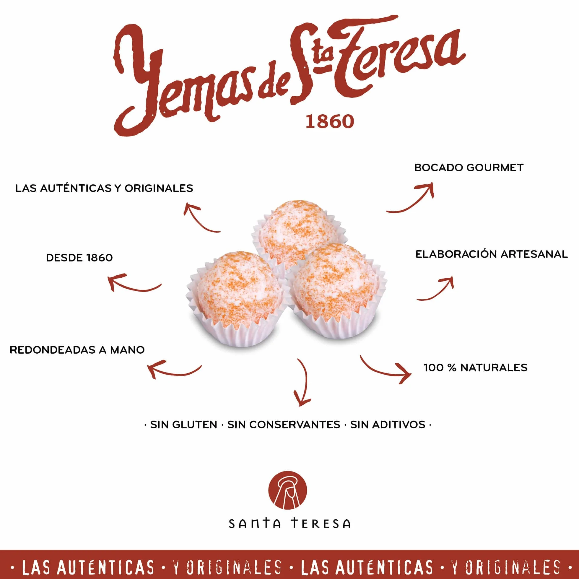 Santa Teresa Pack 3 Cajas Yemas Santa Teresa Ávila Sabor Tradicional Dulce Gourmet 36 Unidades 420 Gr
