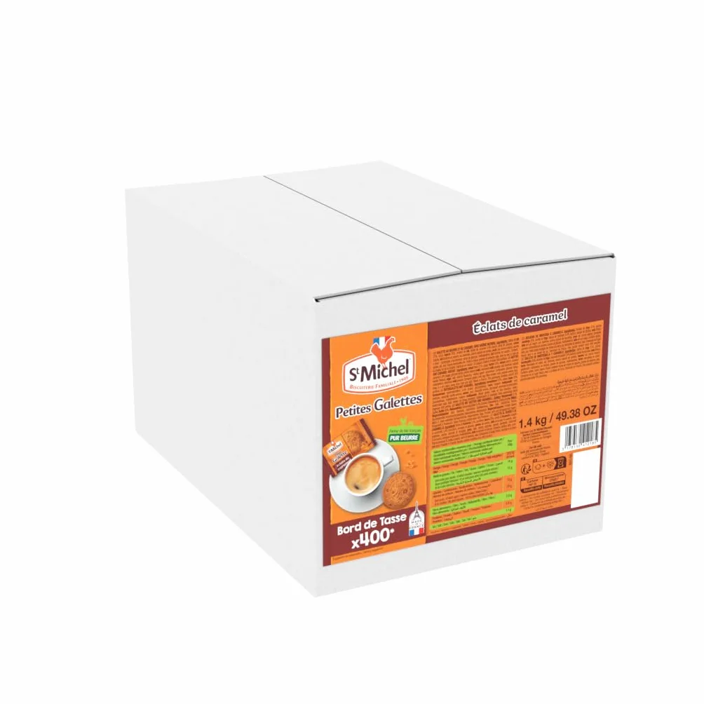St Michel - Pequeña Galleta de Caramelo - 3,5 g Caja de 400 Sobres Individuales - 1,4 Kg