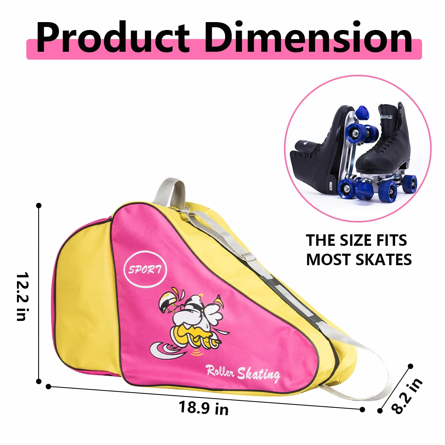 Bolsa de Patinaje con Ruedas, Bolsa de Transporte para Patines, Correa Ajustable, Unisex
