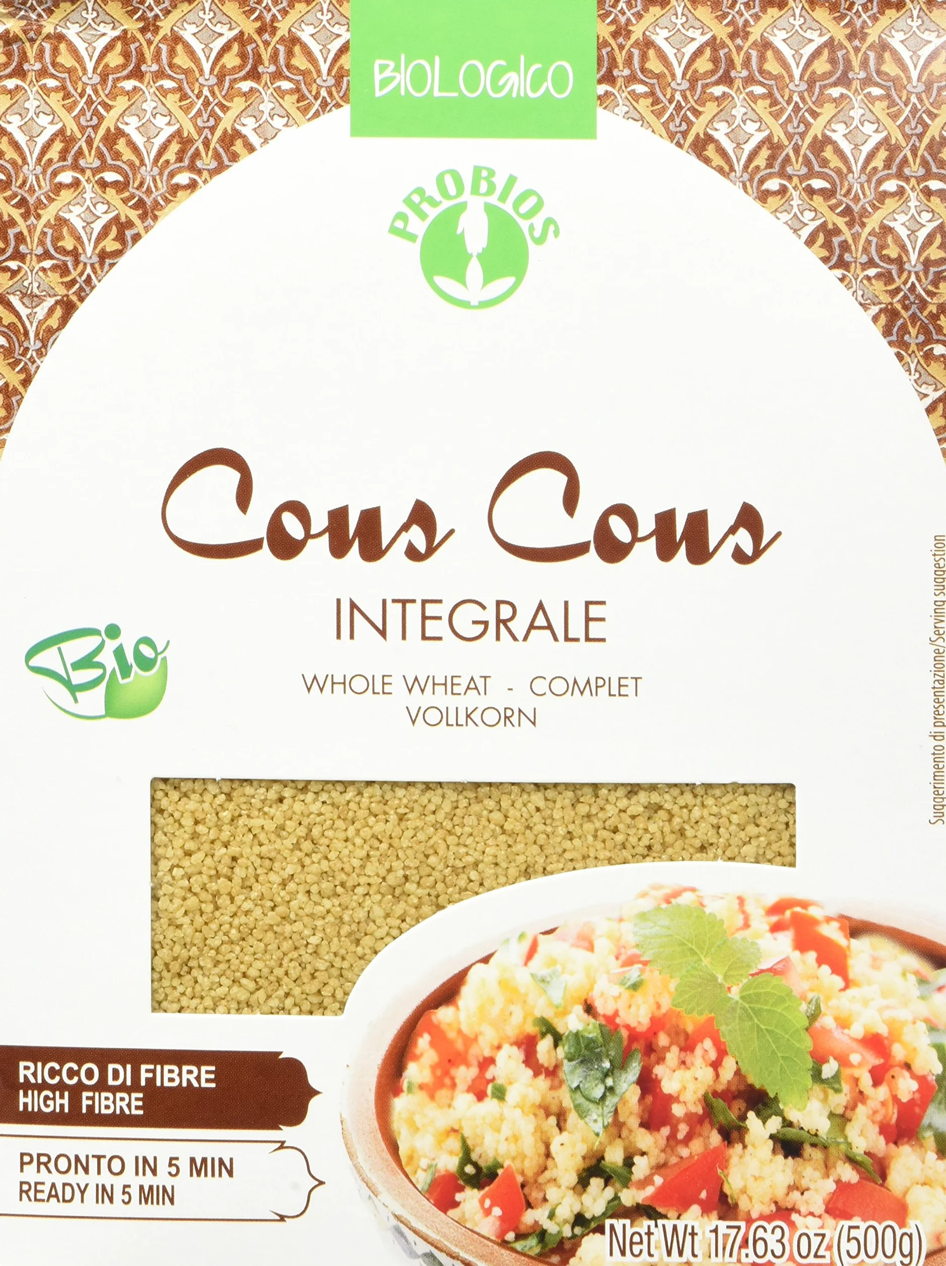 Probios Cous Cous Integral – 3 unidades de 500 g [1500 g]