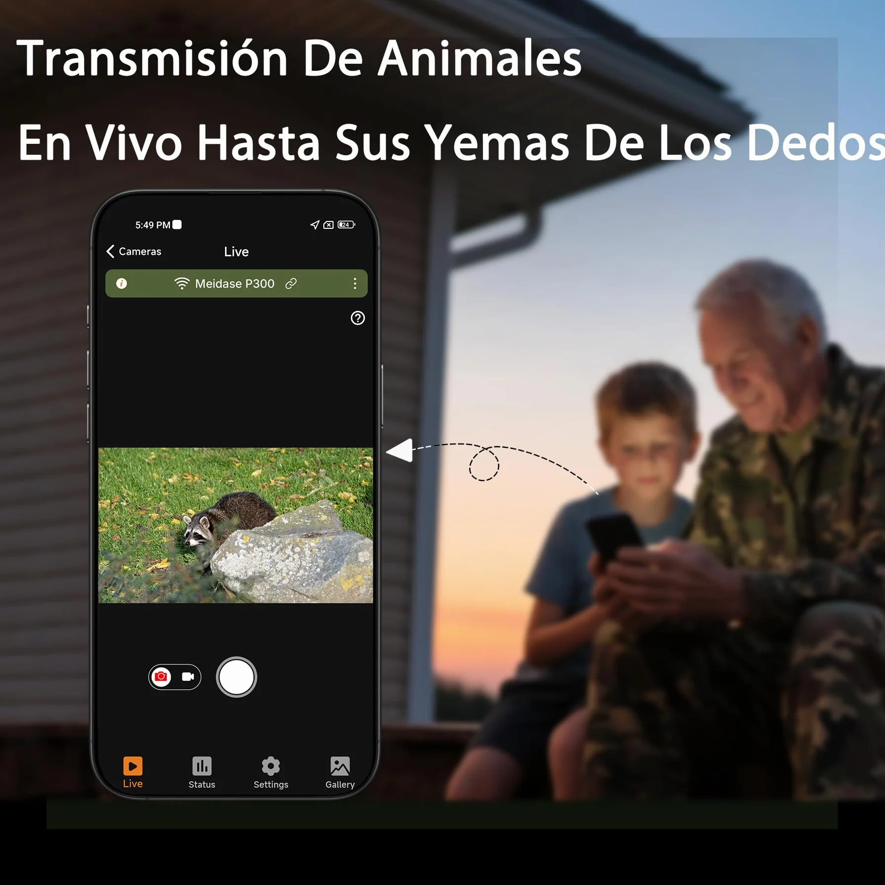 Meidase P300 Cámara de Caza WiFi Bluetooth 50m Alcance 64MP 1296p Visión Nocturna IP66 Impermeable