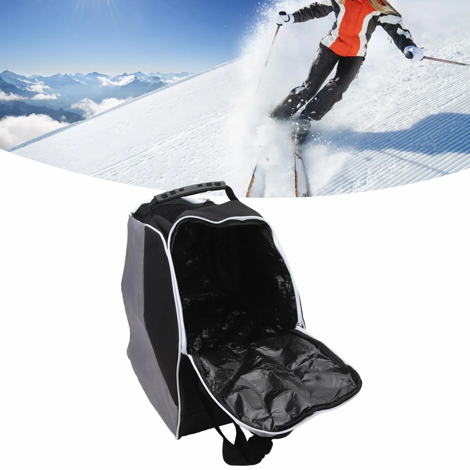 Mochila para Botas de esquí y Snowboard con Bolsa para Casco Deportes de Invierno