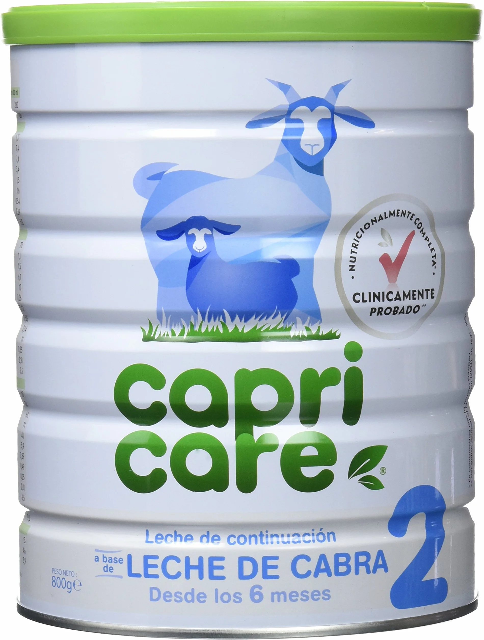 Capricare 2 Leche de Cabra en Polvo 800 g Fórmula de Continuación para Bebés a partir de 6 Meses