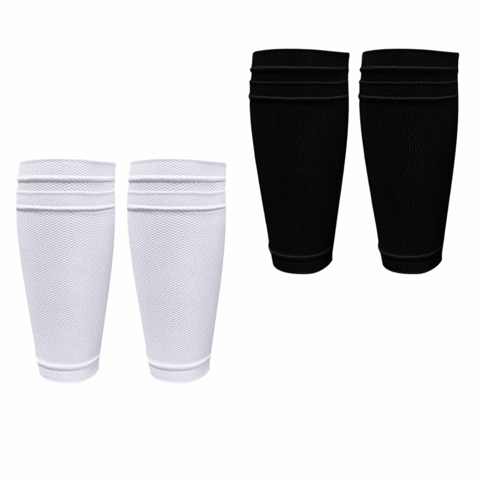 Espinilleras de fútbol con Bolsillo de inserción Transpirables para niños jóvenes Adultos Negro Blanco