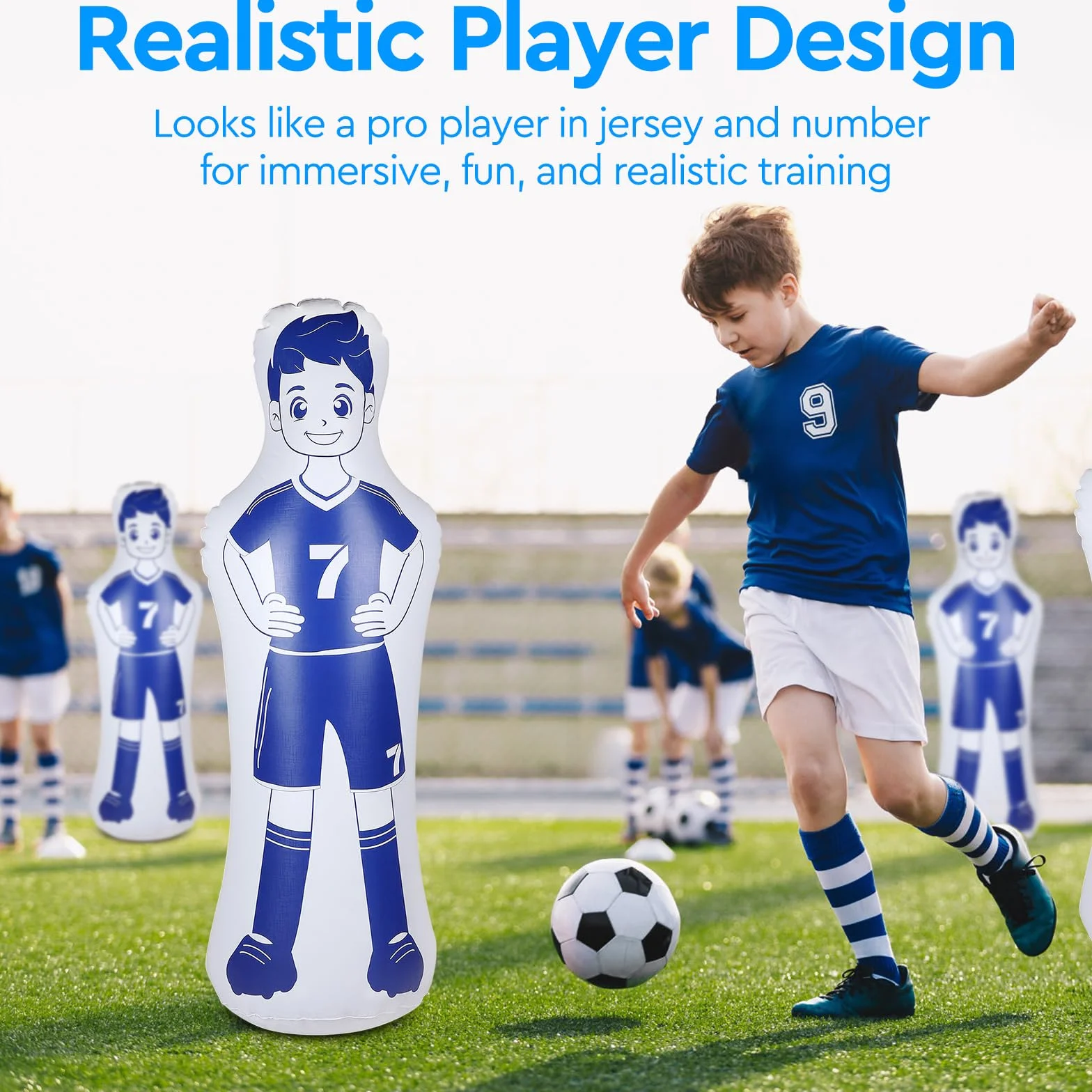 Maniquí Inflable de Fútbol de PVC, Muñeco de Portero Plegable para Entrenar Fútbol, Baloncesto y Boxeo
