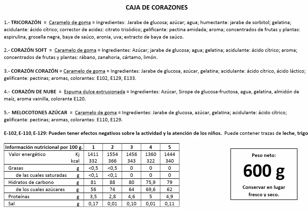 Regalo Original. Golosinas con Formas de Corazones en una Elegante Caja para Regalar.