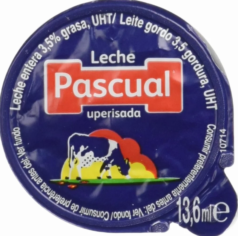 Leche Pascual Entera UHT Monodosis 13,6 ml Caja 300 Tarrinas