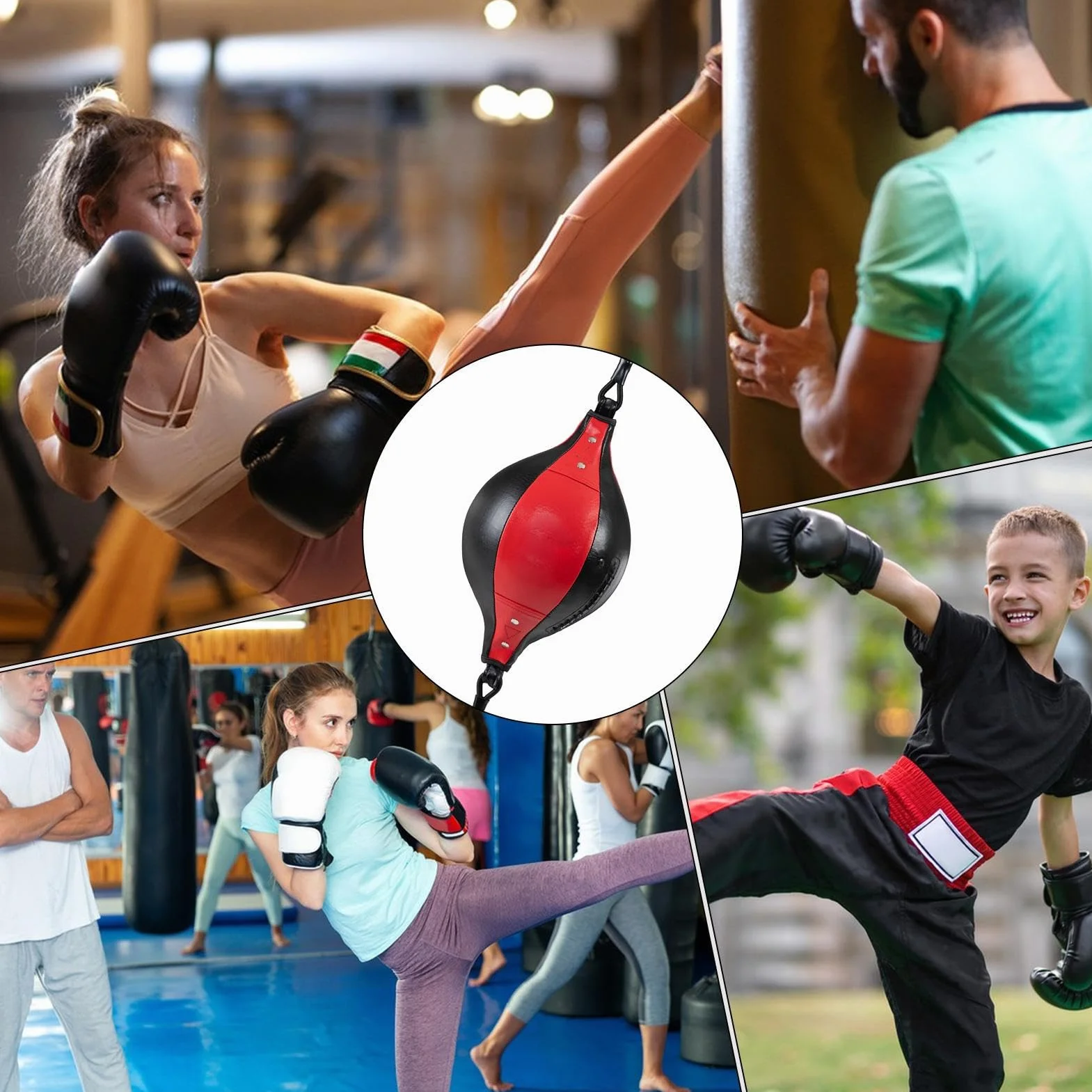 Bolsa de boxeo de doble extremo para entrenamiento, adultos y niños, gimnasio y casa