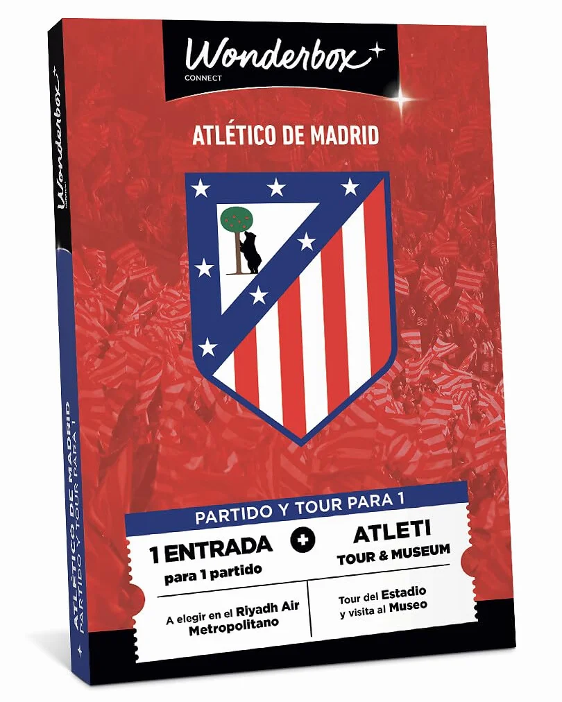 WONDERBOX Connect Caja Regalo Atlético De Madrid 1 Entrada Partido Stadium Tour Museo Riyadh Air Metropolitano 27 Meses