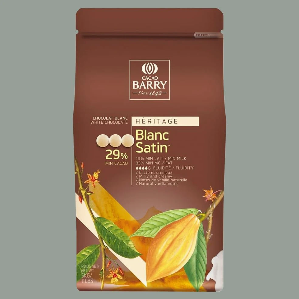 Lucgel SRL 5 Kg Chocolate Blanco Cubierta Botones Blanc Satin 29% Barry