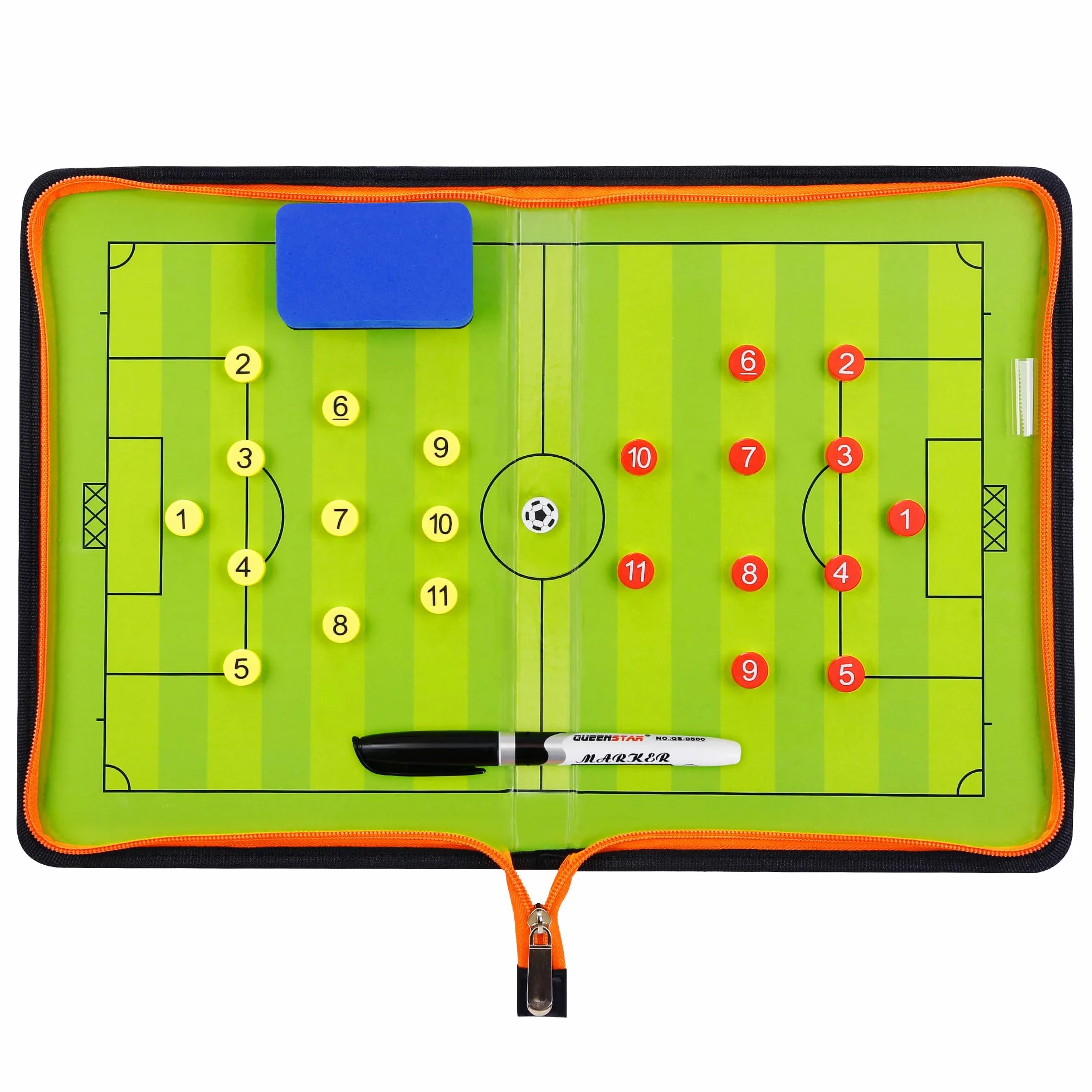 Pizarra táctica portátil para entrenar fútbol con imanes, silbato y rotulador