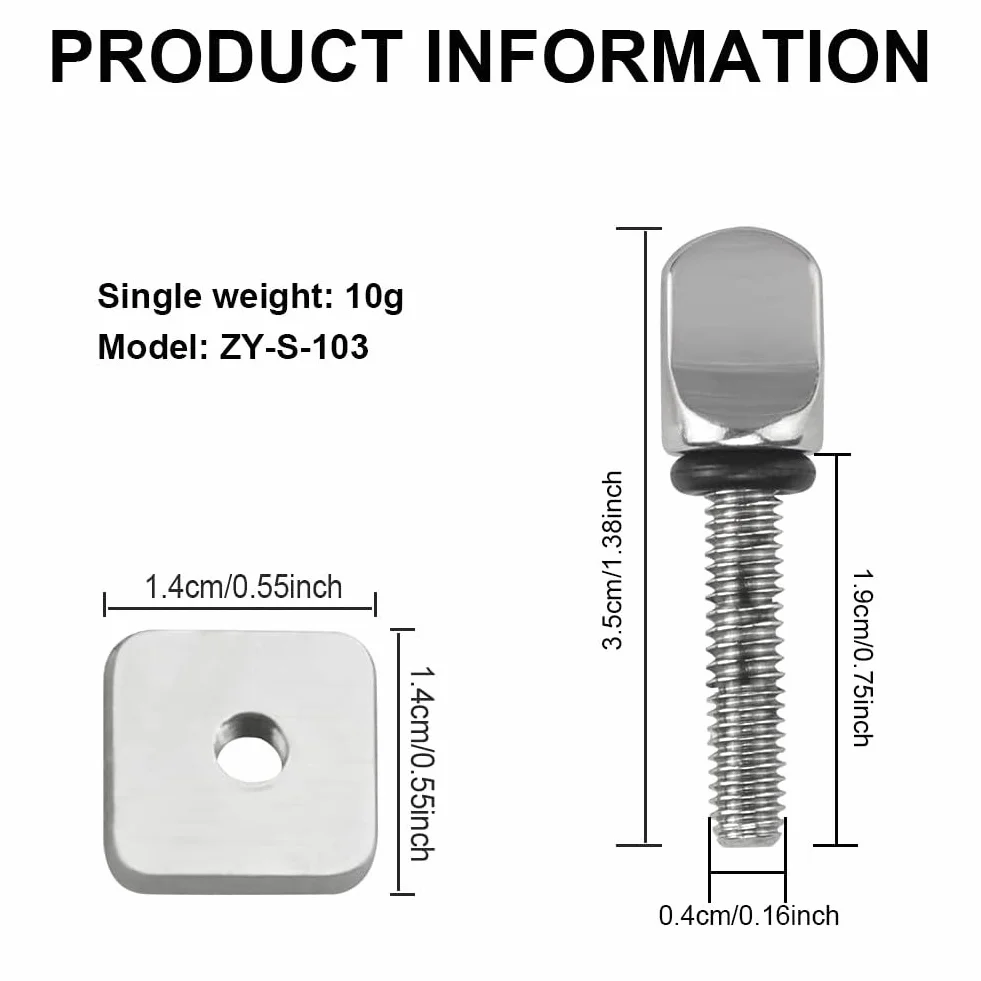 Tornillo de Aleta de Acero Inoxidable para Tabla de Surf, 3 Piezas
