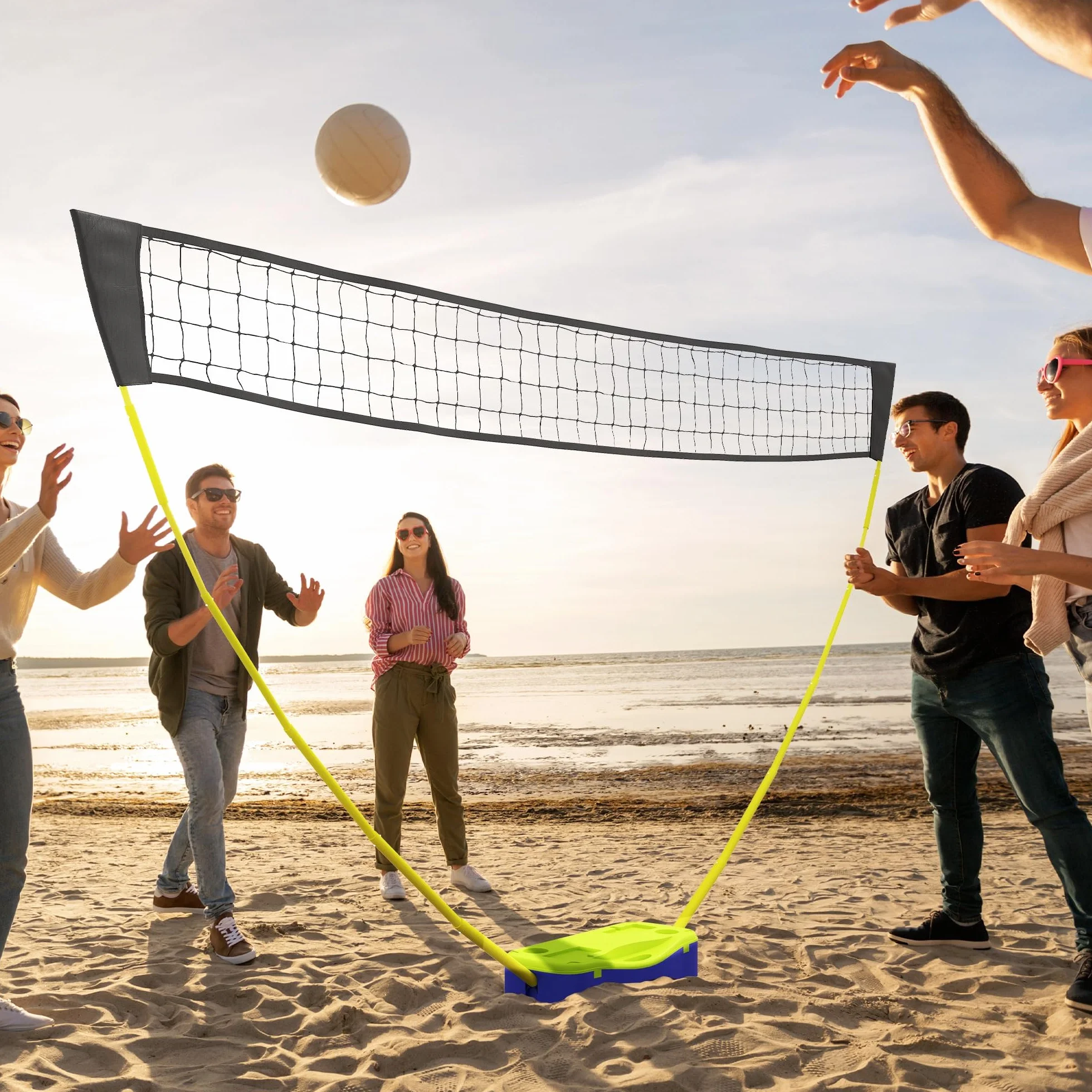 SPORTNOW Red de bádminton 2 en 1 de 4 m con Soporte y Bolsa de Transporte