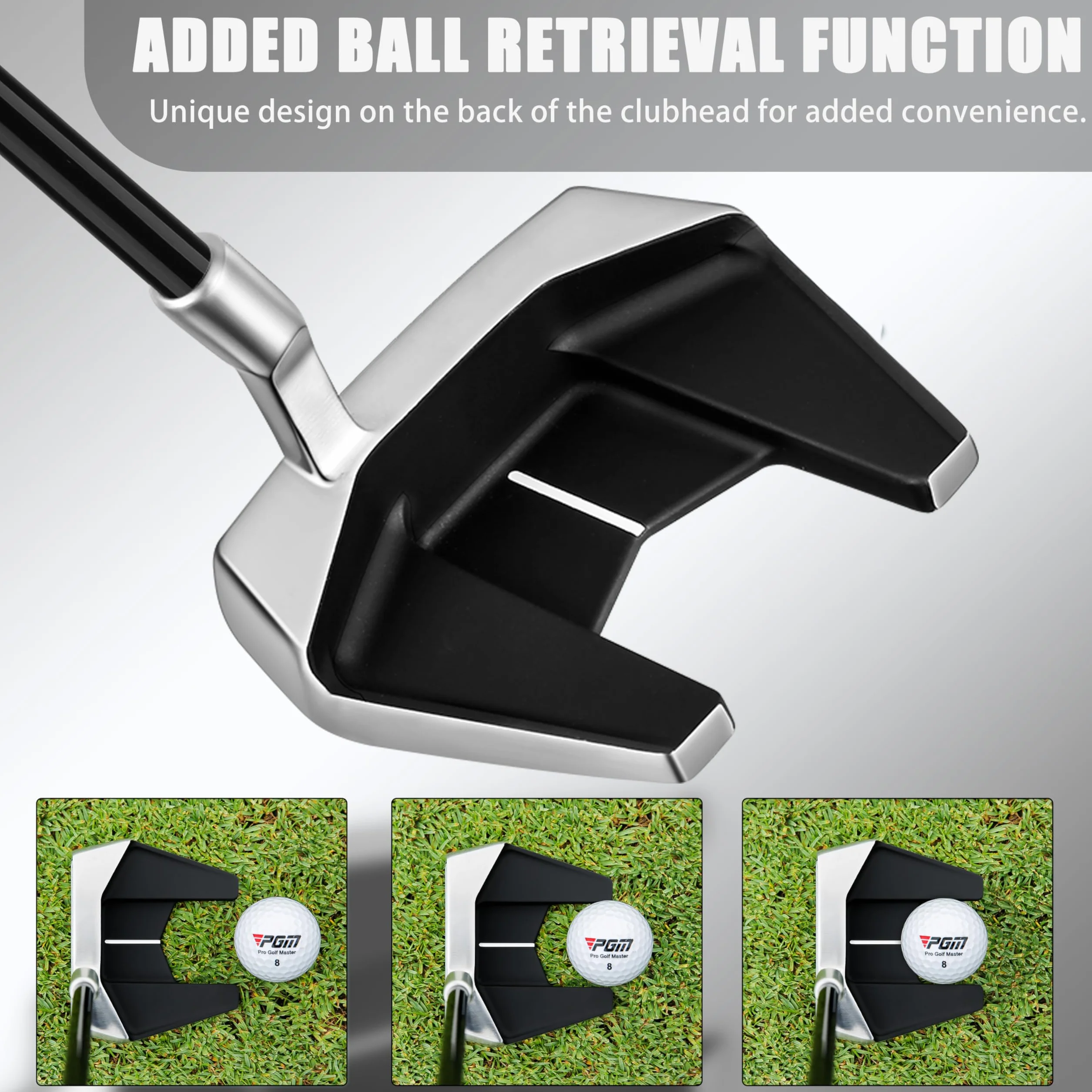 PGM Putter de golf, palo individual, centro de gravedad bajo, alto perdón, ayuda alineación