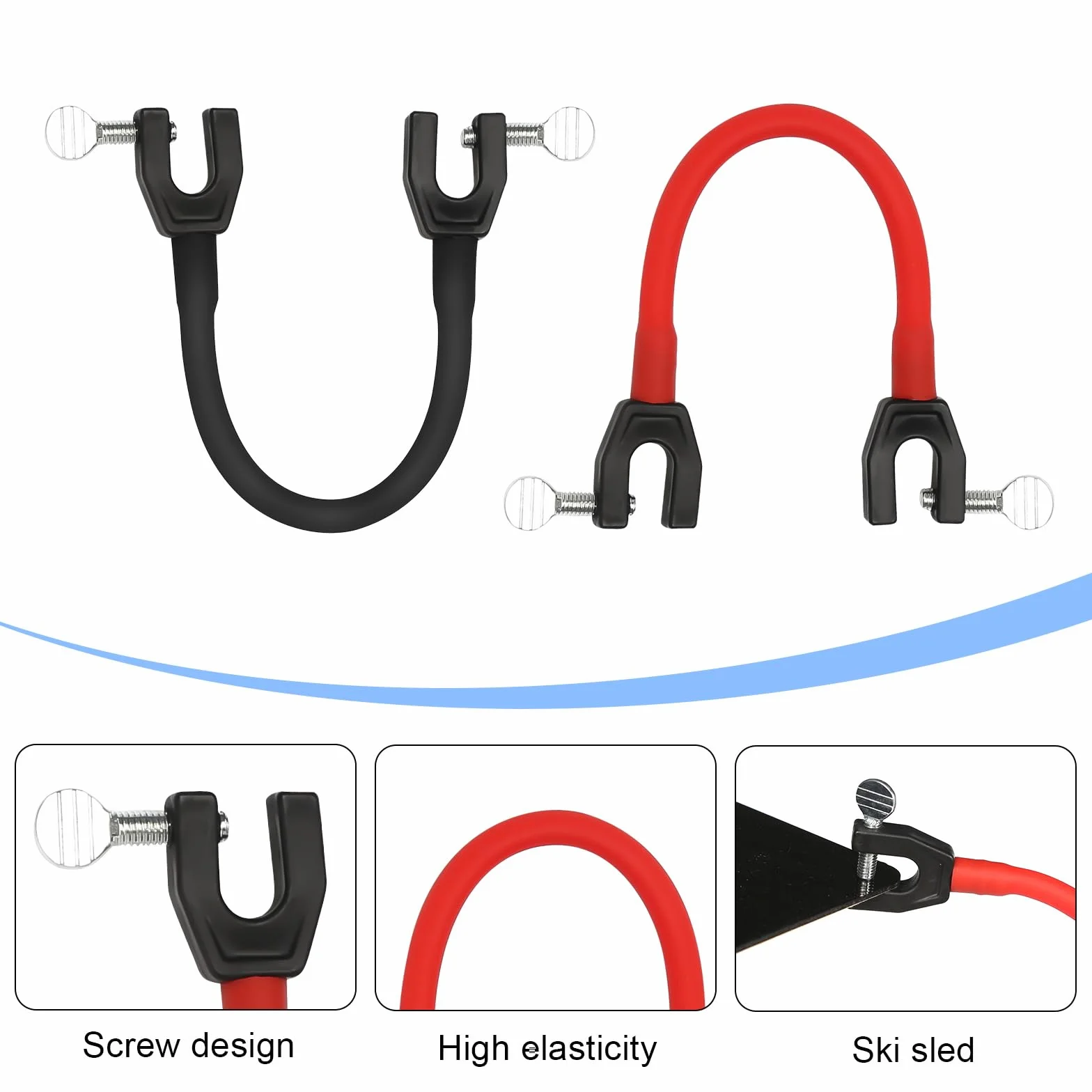 DUTIFUL Conector de puntas de esquí, ayuda de entrenamiento para control de velocidad, clips de snowboard para principiantes