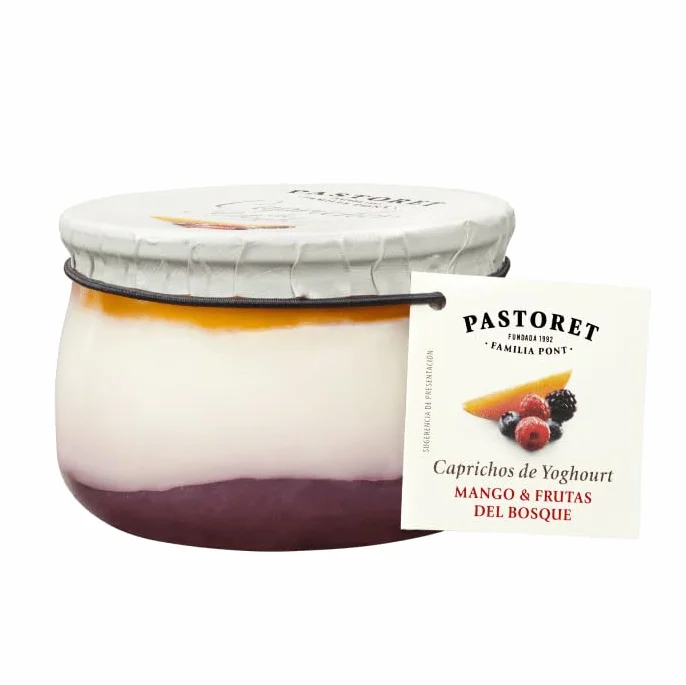 (PACK 4ud) 4 Caprichos de yogur 150 g. PASTORET SABORES VARIOS (Mango y Frutas del bosque)