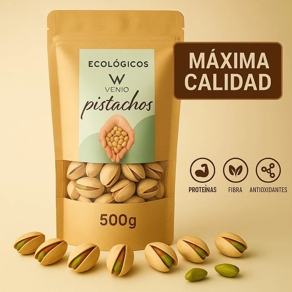 VENIO Pistachos 500g Tostados y Salados, Pistachos Naturales Ricos en Proteínas y Fibra, Pistacho Perfecto para Aperitivos, Ensaladas y Postres, Frutos Secos Naturales, Pistachio Saludable y Nutritivo