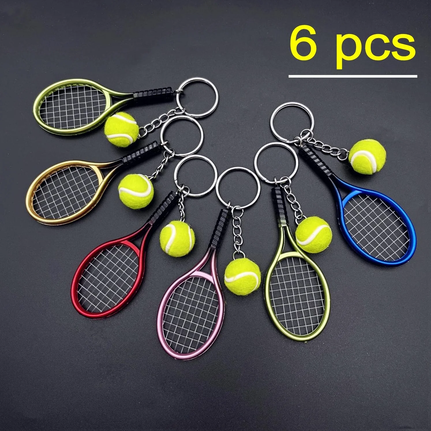 Llavero raqueta de tenis mini JZK, regalo temático tenis, decoración fiesta