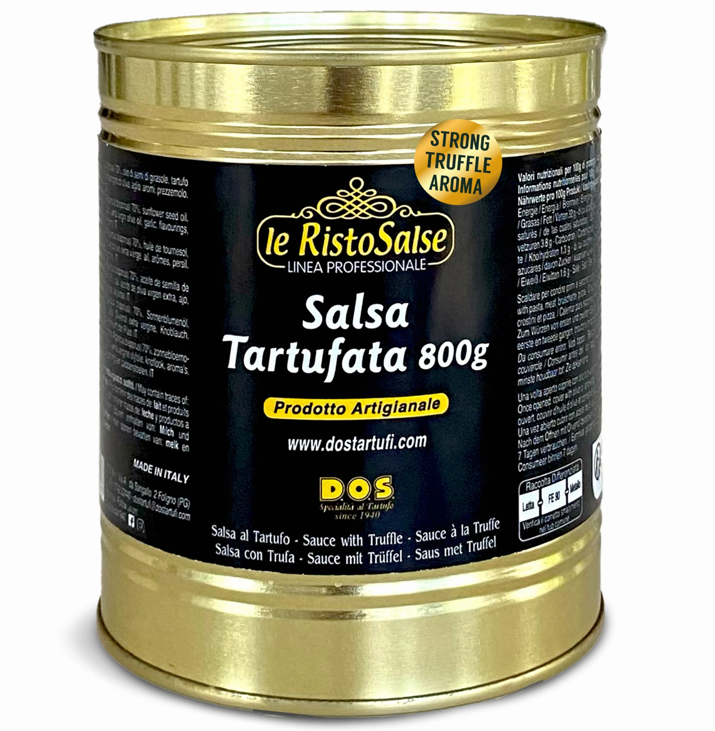 Salsa de Trufa Profesional 800 g Sabor Intenso | Formato Restaurante | Producto con Trufa | Sin Gluten | Producto Artesanal Profesional de Umbría | D.O.S Tartufi