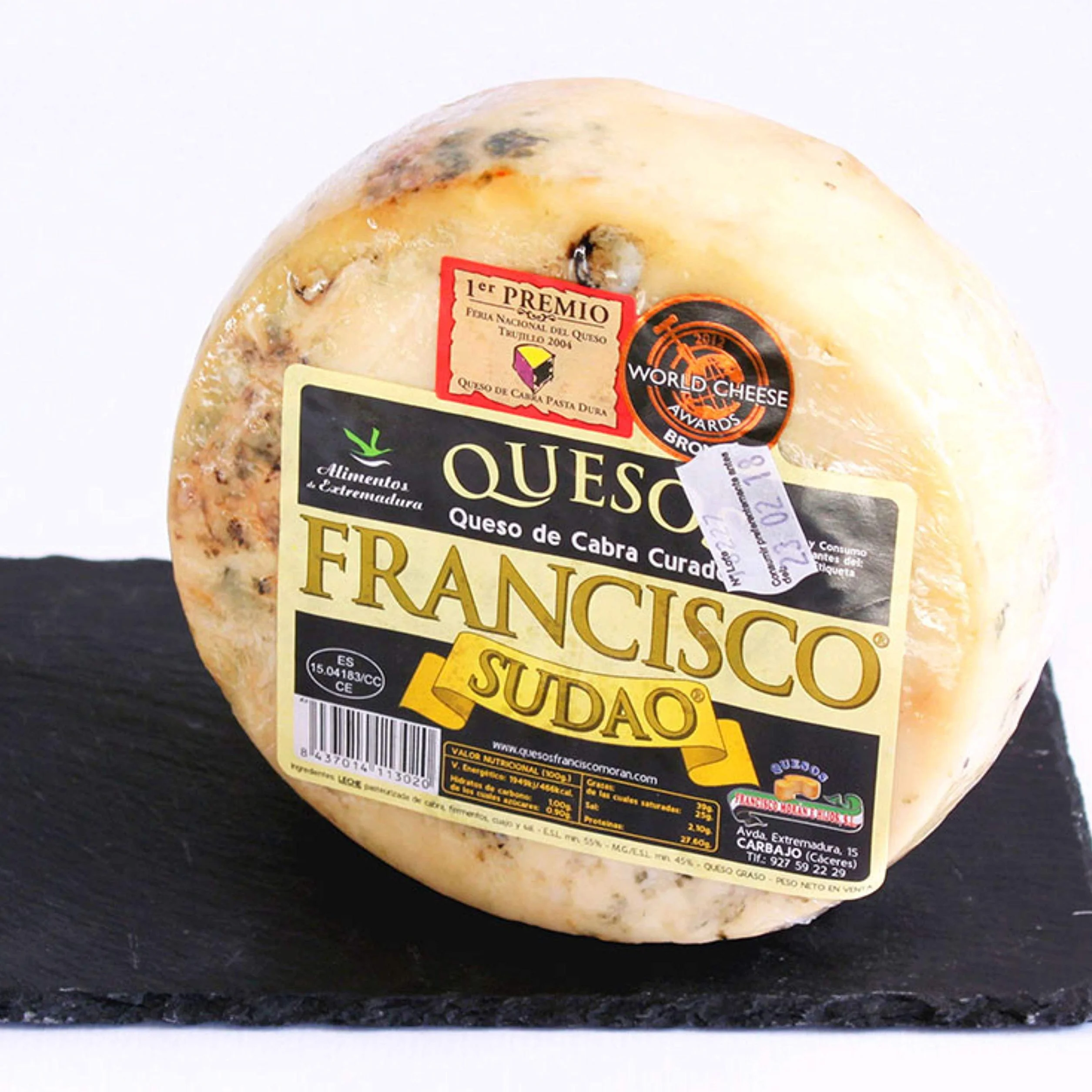 Queso de Cabra Sudao Extremeño Artesano Maduración 3-4 Meses 800-850g Leche Pasteurizada de Cabra