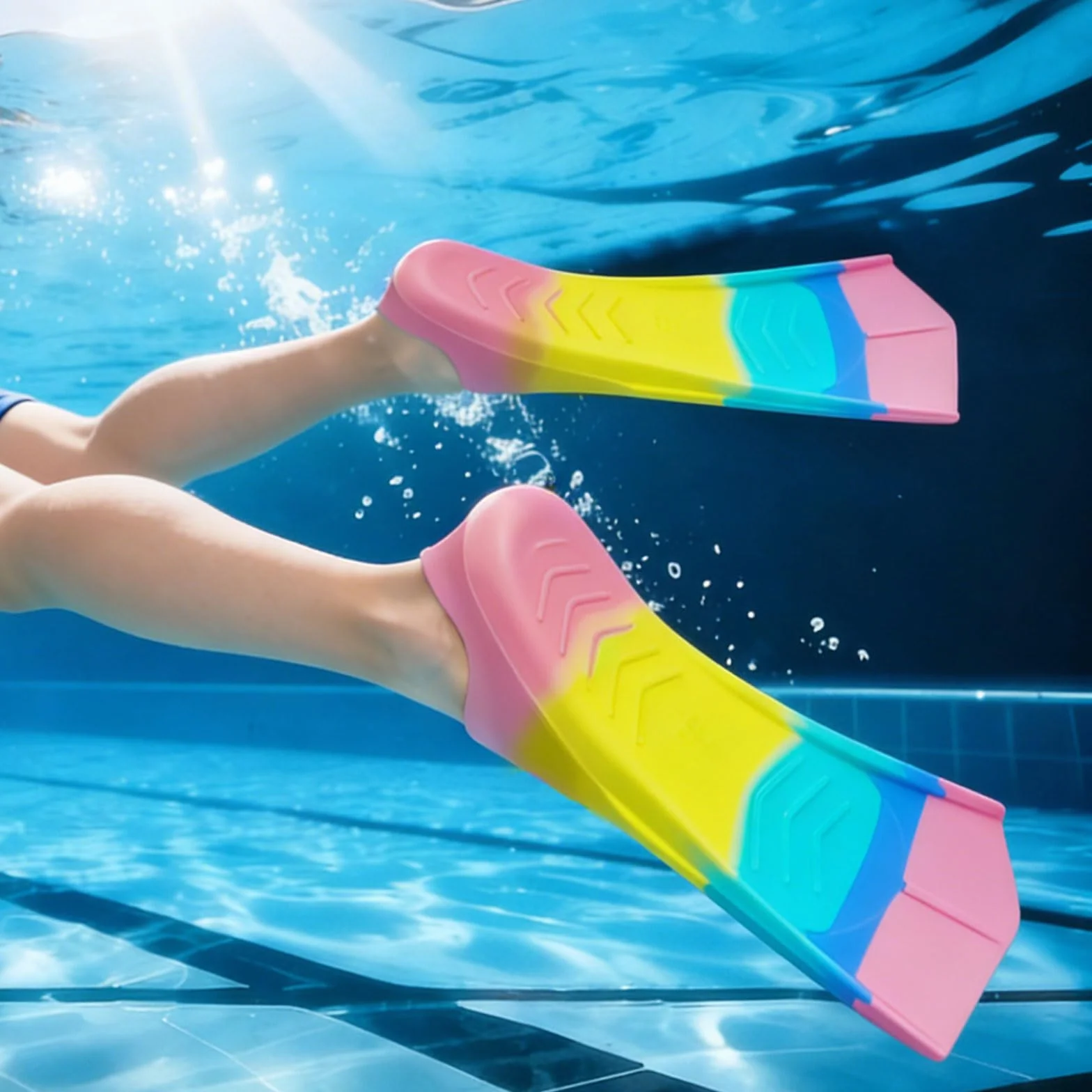Aletas de natación cortas para niños y adultos, silicona, unisex, buceo principiantes