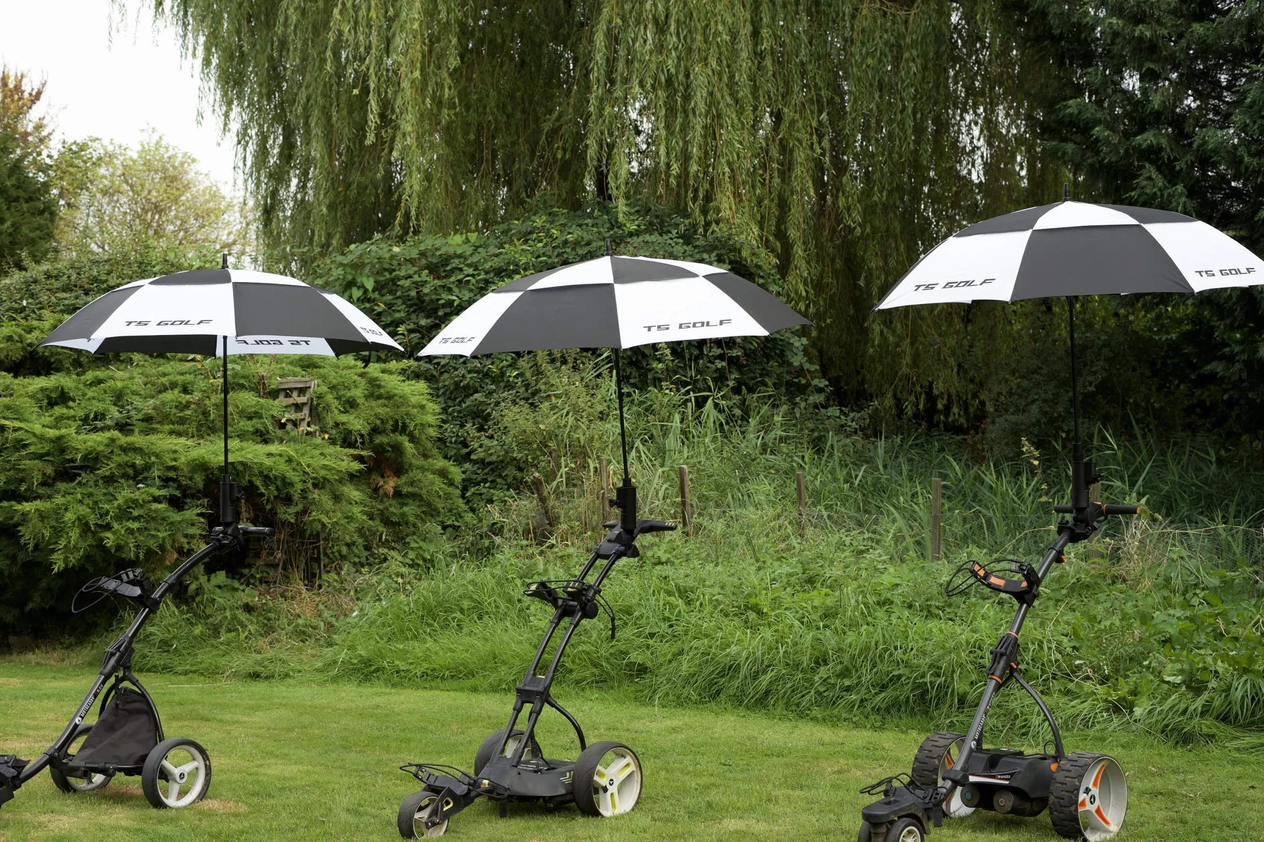 DEWIN Golf Push Trolley Parasol Holder Ajustable Universal Czarny