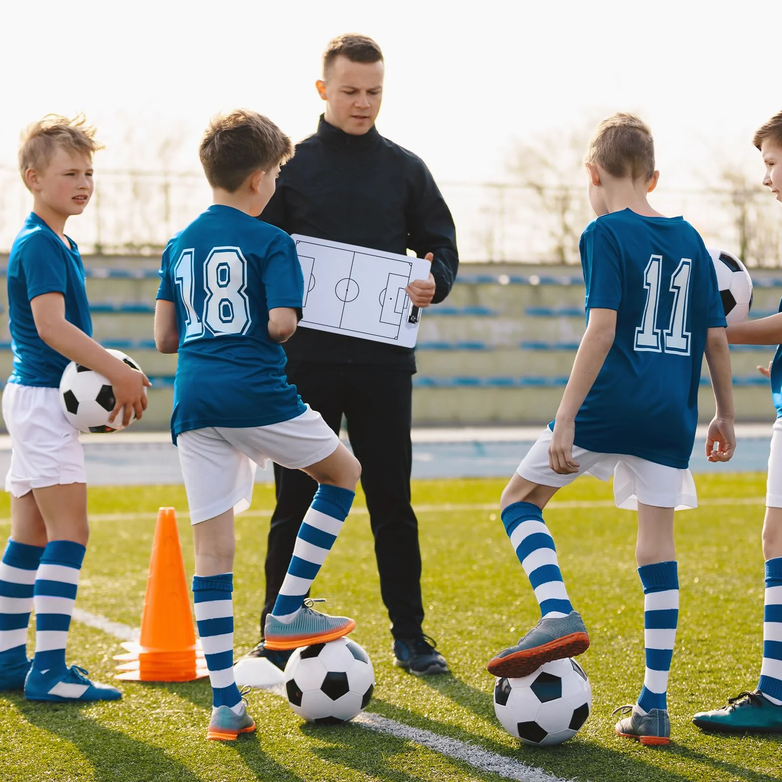 Pizarra Táctica de Fútbol Entrenador Magnética Plegable con Lapiceros Borrador