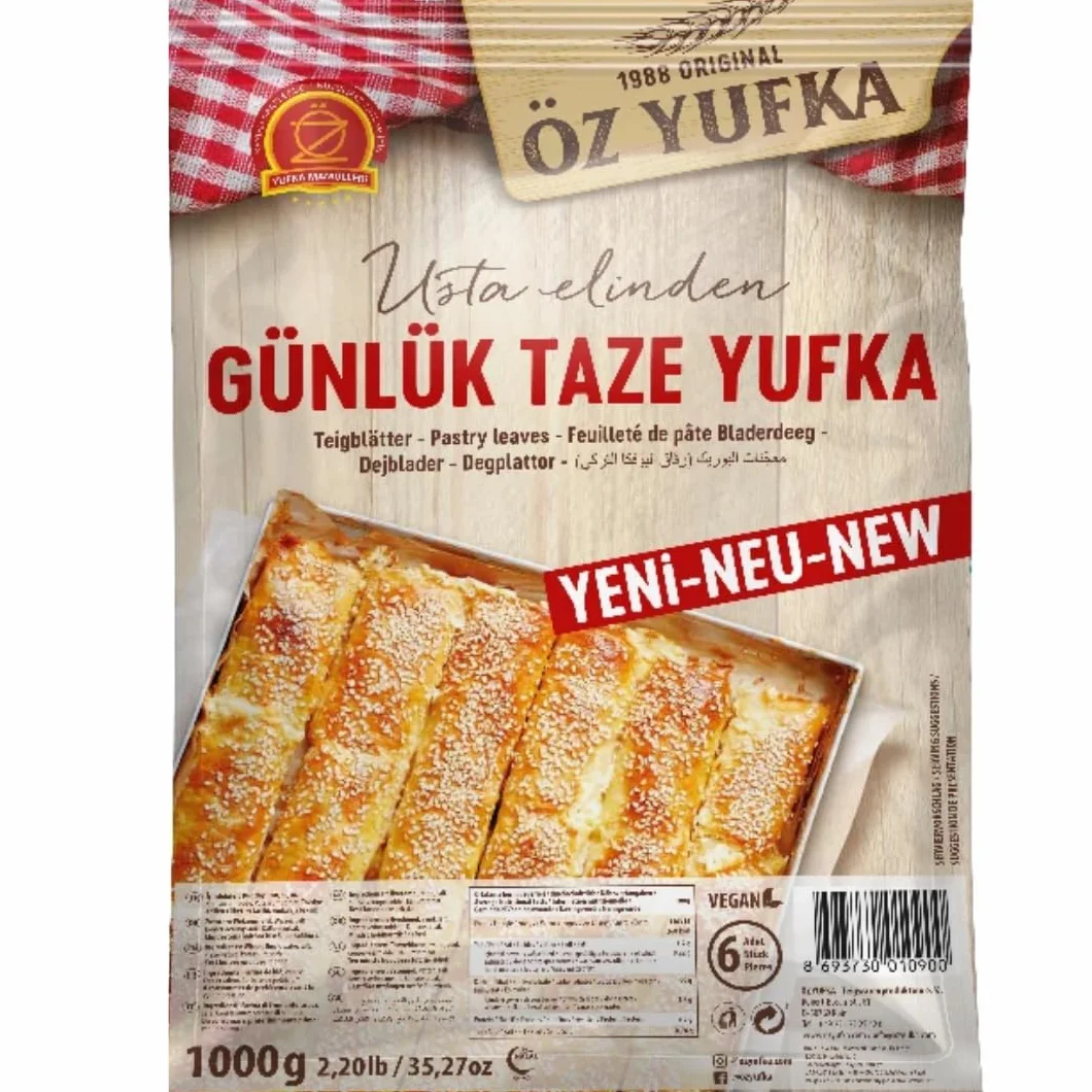 Öz Yufka Masa Fresca Diaria Pasteles Frescos Hojas de Masa Filo 1000g 6 Piezas