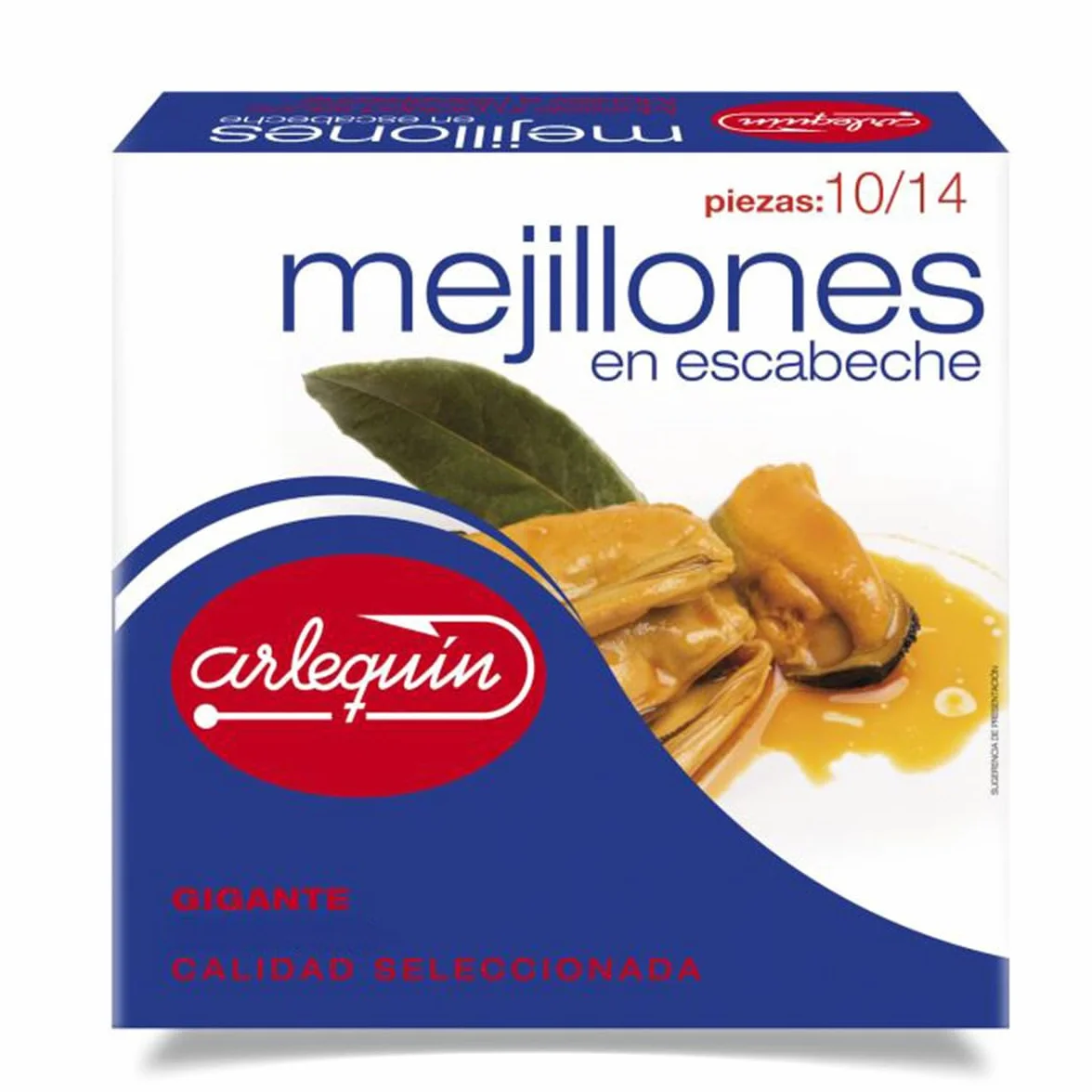 ARLEQUIN Mejillón en Escabeche, Tamaño Gigante, Pack de 4 Latas de 280 grs. y 10/14 Unds (1120 grs y 40/56 Unds)