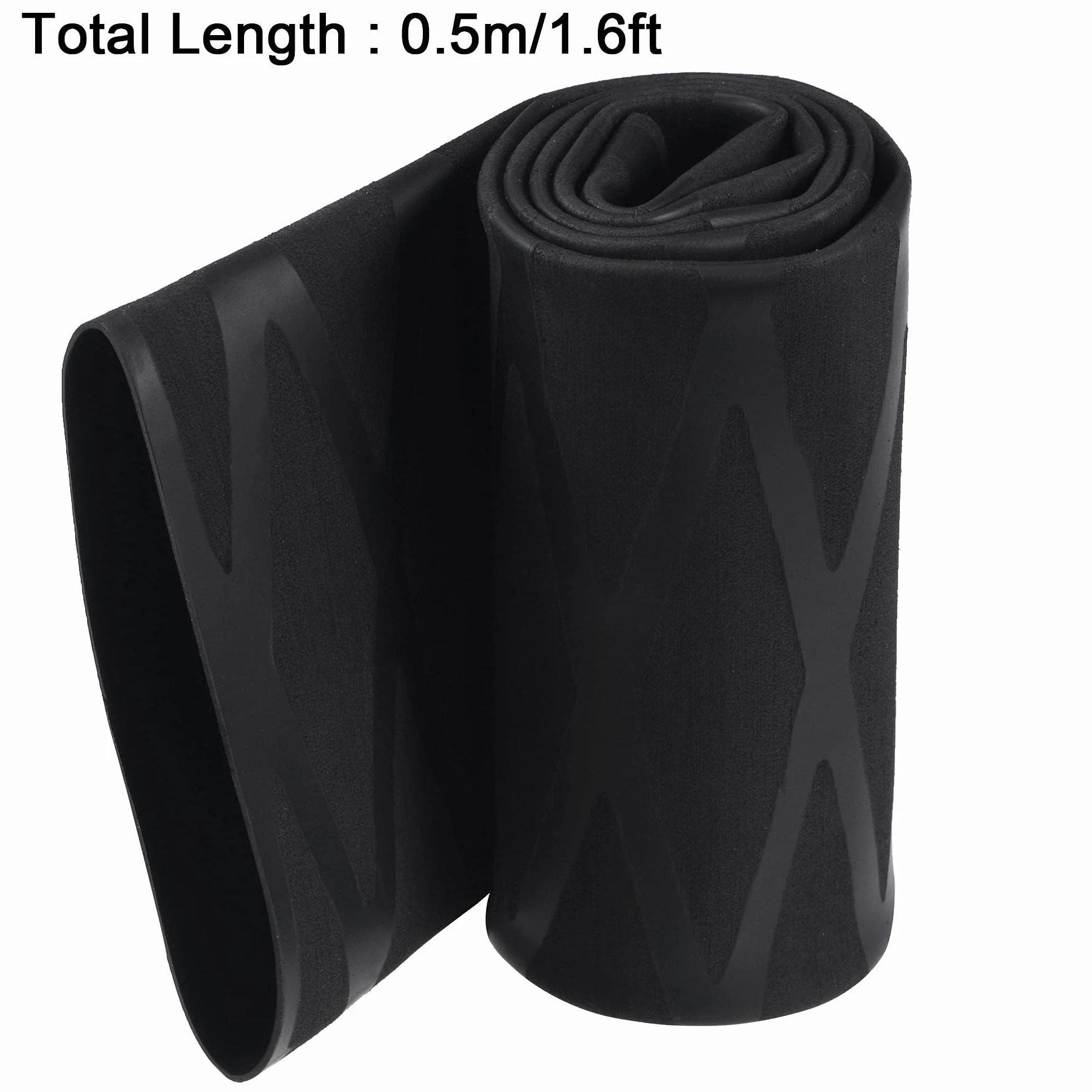 Tubo termorretráctil Unifizz 50 mm diámetro 81 mm ancho plano 2:1 funda cables 1,6 pies Negro