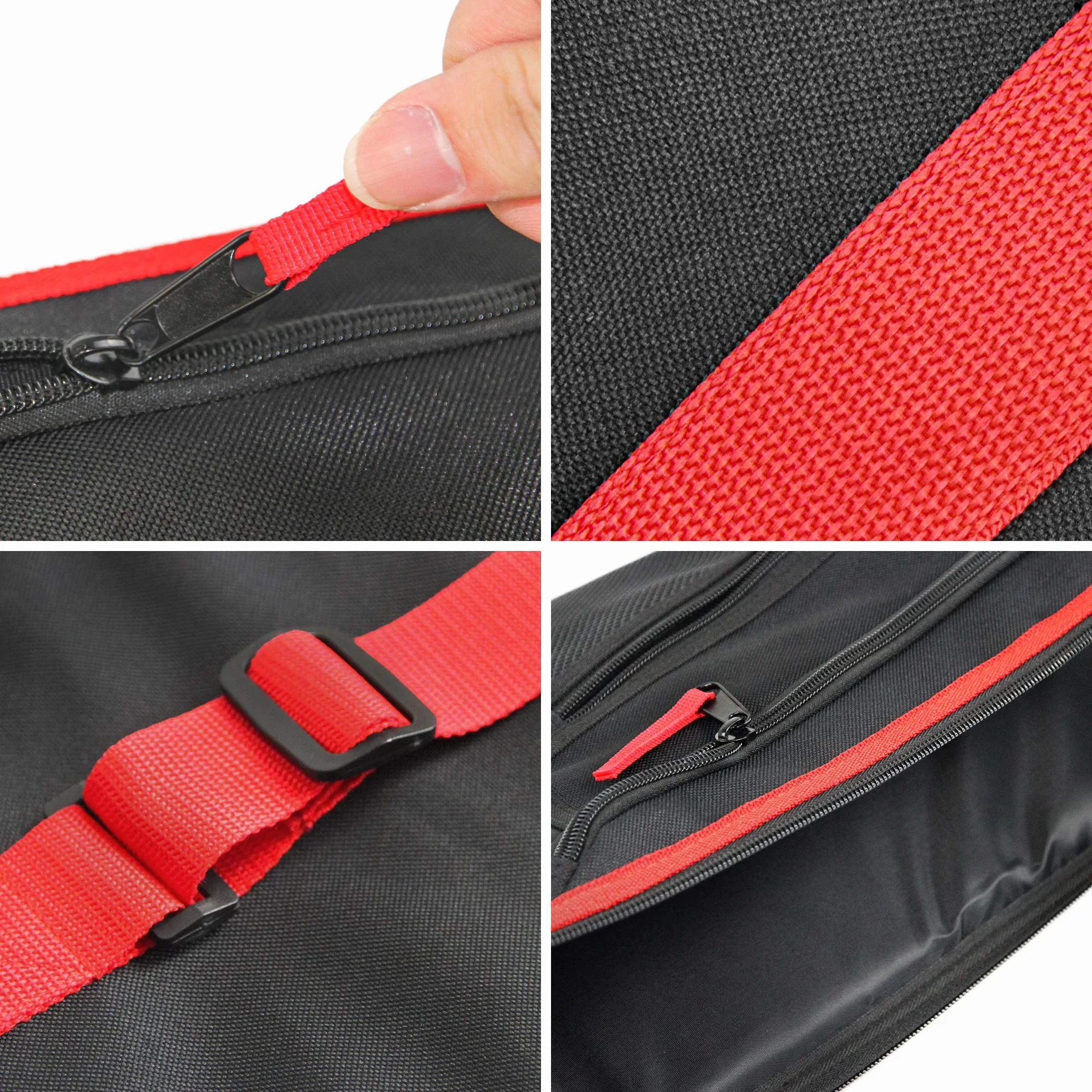 Funda para Carabina Acolchada Bolsa de Transporte con Correa de Hombro Ajustable para Rifle Armas 125cm Negro-Rojo