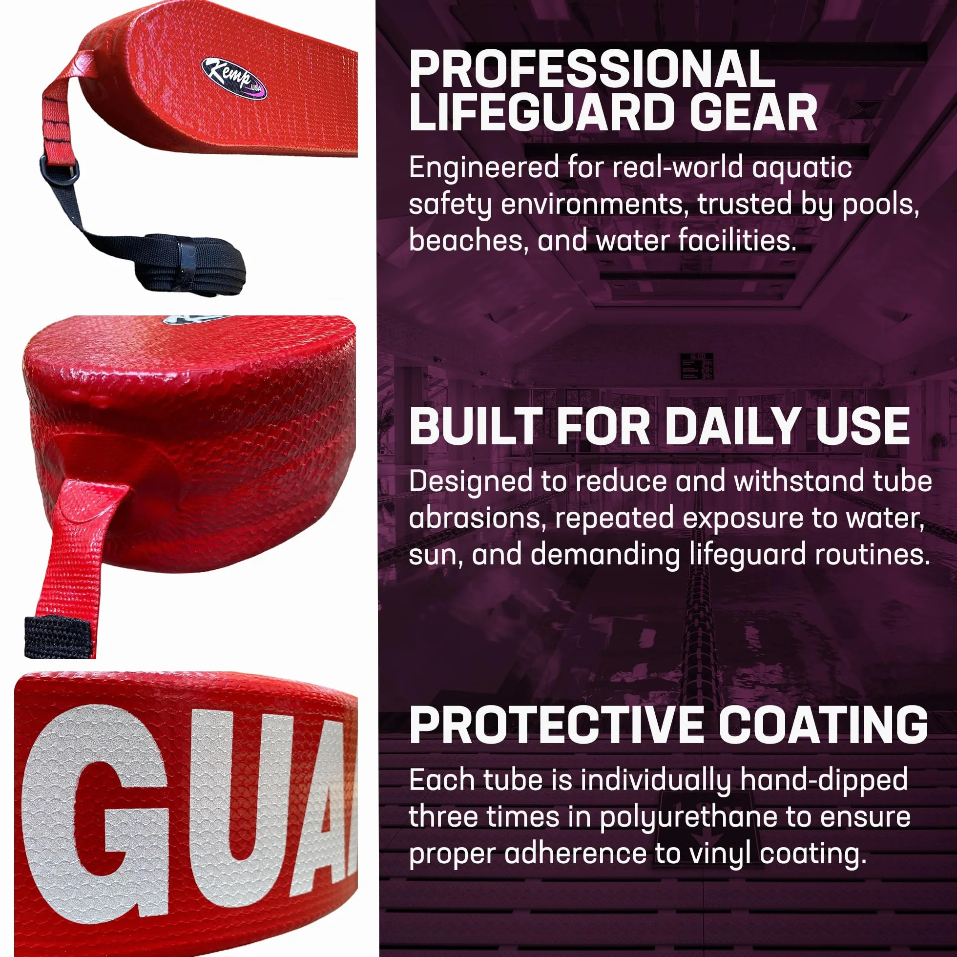 Kemp USA Tubo de Rescate de Malla Grip it 50 Pulgadas para Seguridad en Piscinas