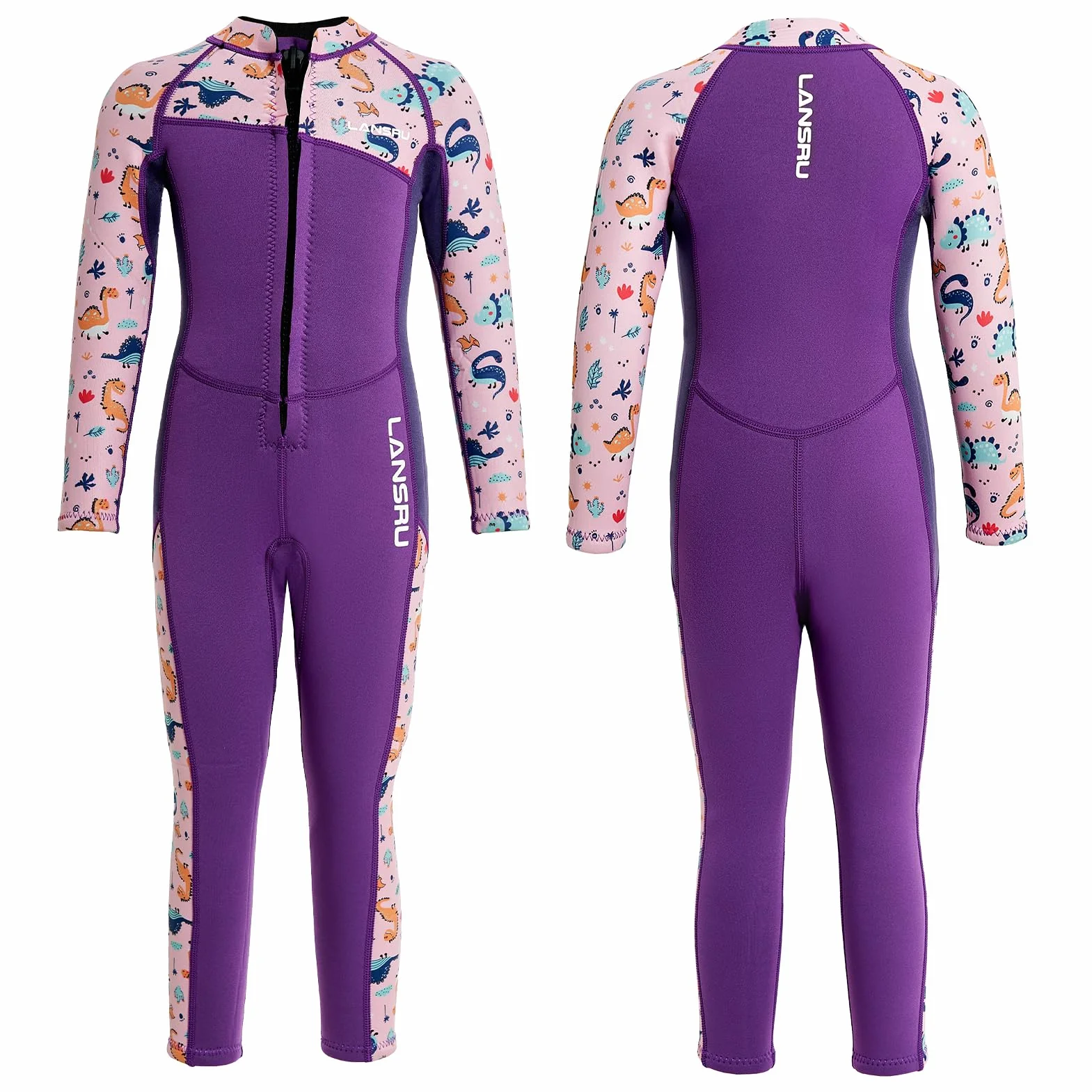 Traje de neopreno infantil 3 mm manga larga cremallera trasera para niños niñas nadar bucear surf
