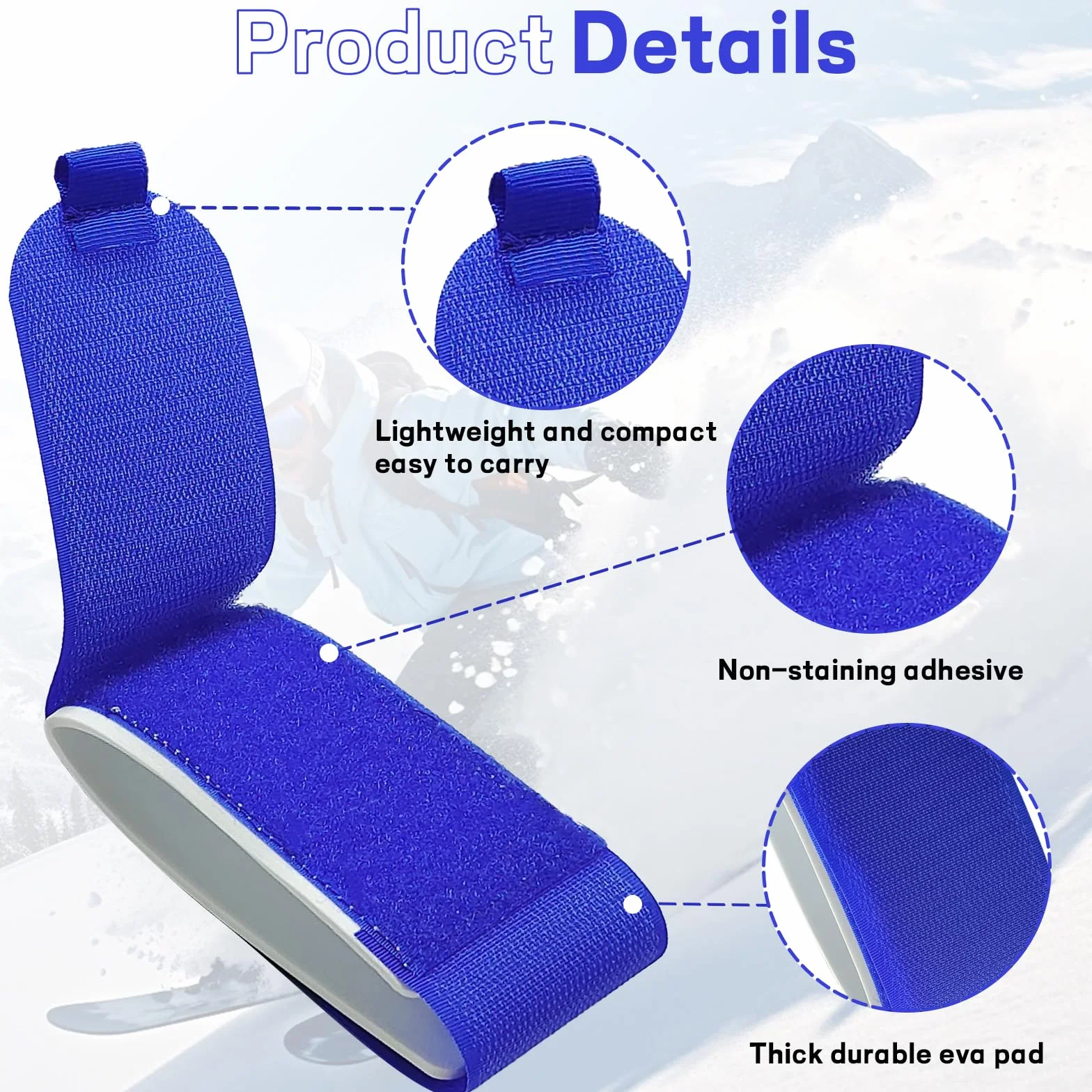 Ajustable Ski Carrier Strap, Fijaciones de Esquí, Correas Sujeción Esquí, Accesorio de Snowboard