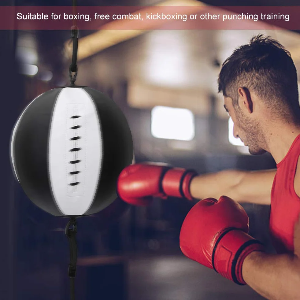 Bola de Velocidad de Doble Extremo Cuero Boxeo MMA Entrenamiento