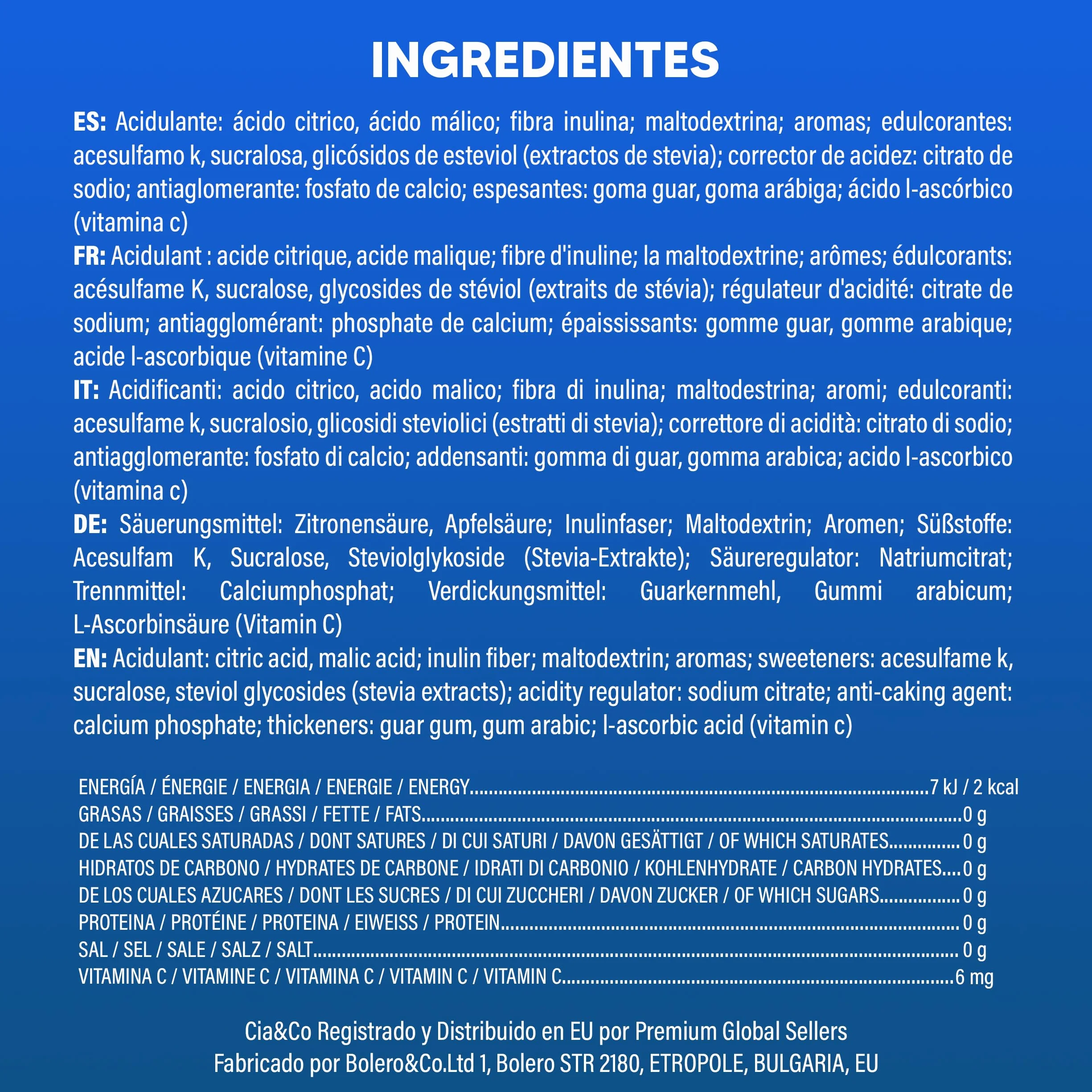 Bolero MIX Sabores VARIADOS 78x9g + BOTELLA 1500ml Aguamarina + 50 Pepitas Saludables Cia&Co - Hidratación Saludable sin Azúcar