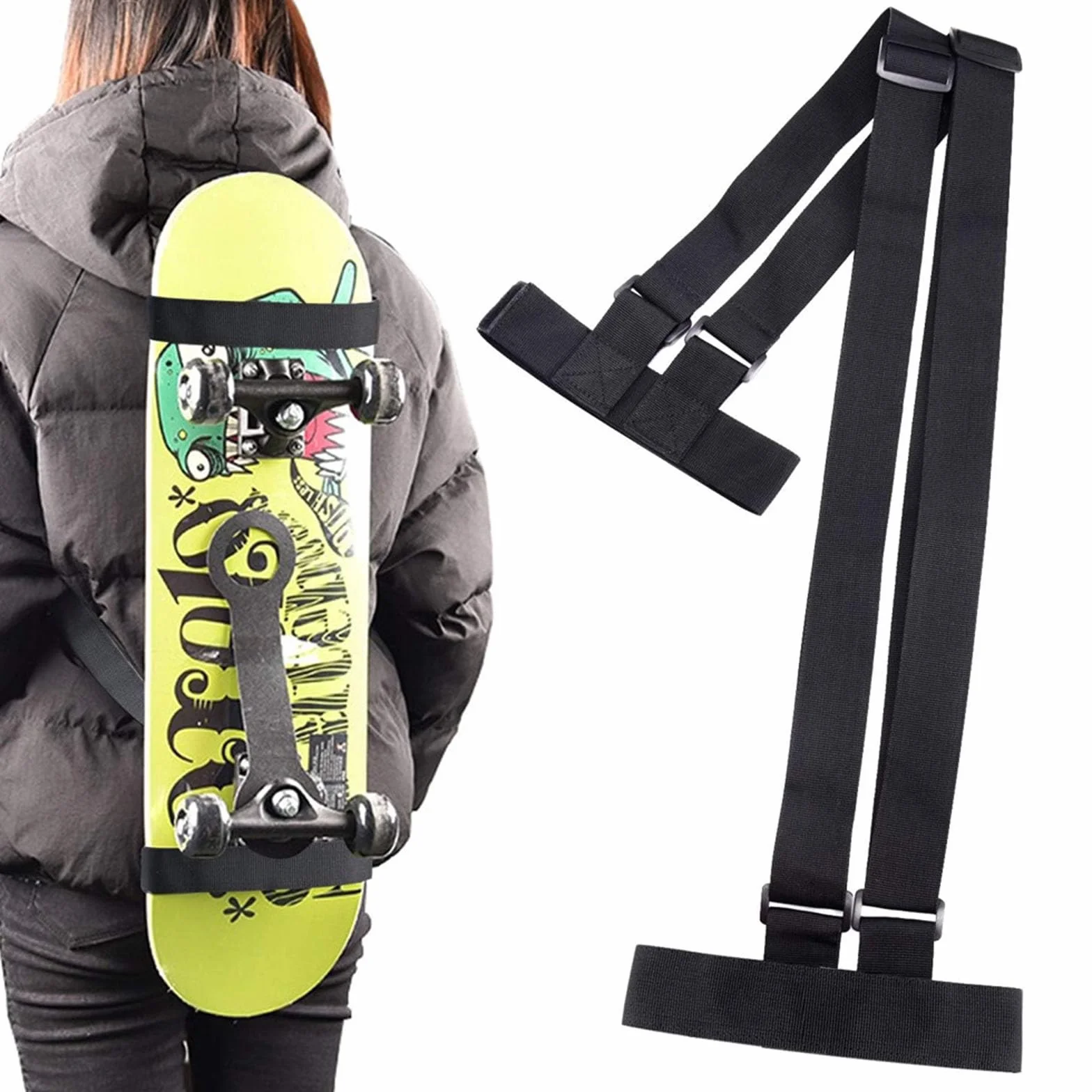 Correa de Transporte Mochila Ajustable para Snowboard Longboard Monopatín Equipo