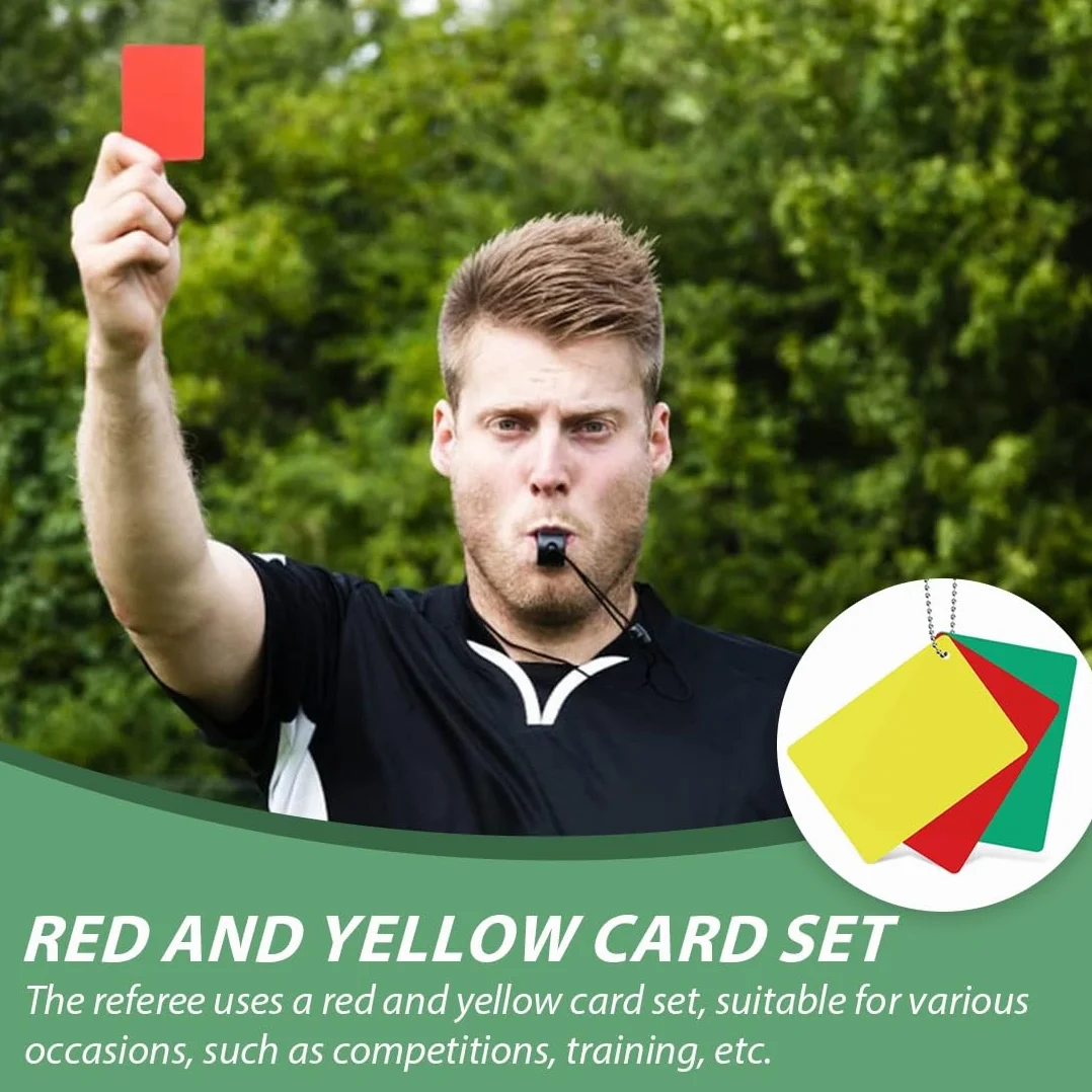 Juego de 9 Tarjetas de Árbitro de Fútbol Verdes Rojas y Amarillas para Deporte Escolar