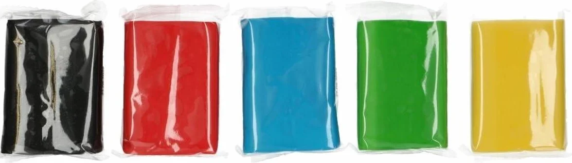 FunCakes Paquete múltiple para fondant Fácil de usar, liso, flexible, suave y maleable, perfecto para la decoración de tartas, halal, kosher y sin gluten. 5 colores esenciales, 100 g