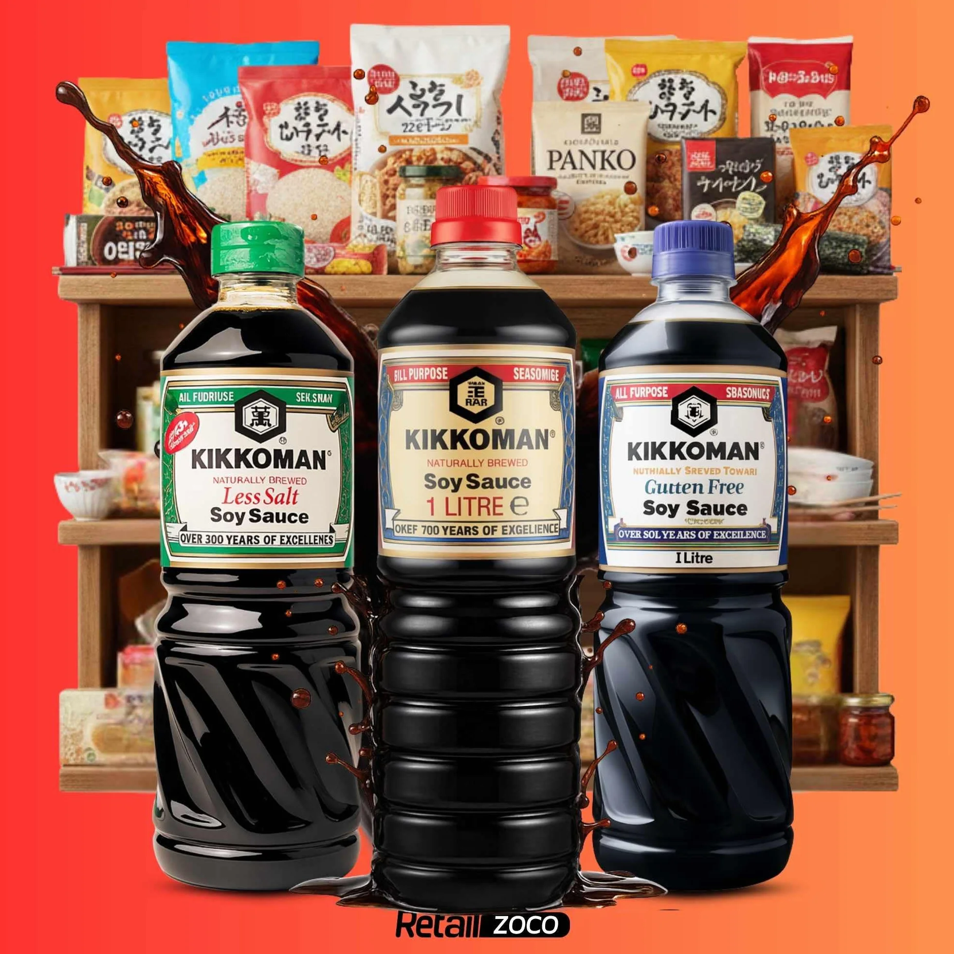 Salsa de Soja receta clásica, Salsa para Sushi, Soja Japonesa, ingredientes son 100% naturales sin aditivos ni conservantes, Para verduras, sopas, guisos, hacer salsas o aliñar las ensaladas, 1000 ml