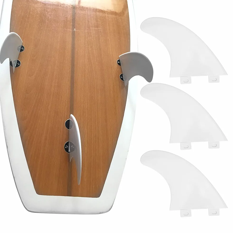 Aleta de Tabla de Surf MAGT 3Pcs FCS G5 para Longboard y Paddleboard Negro Blanco