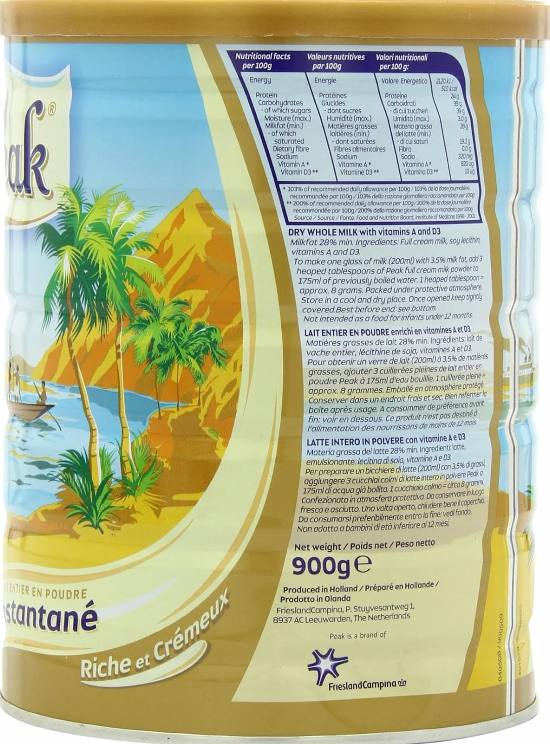 Peak Dry Whole Milk Powder 900g
