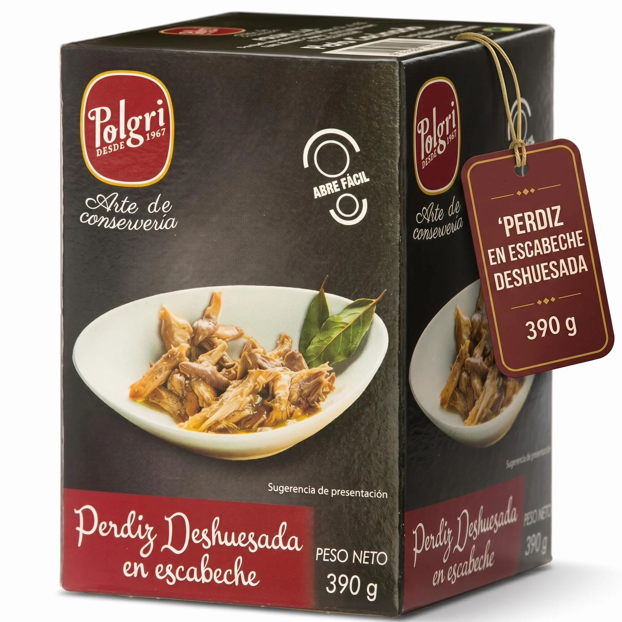 POLGRI Perdiz Deshuesada en Escabeche 390 g Lata Conserva Gourmet Carne de Caza